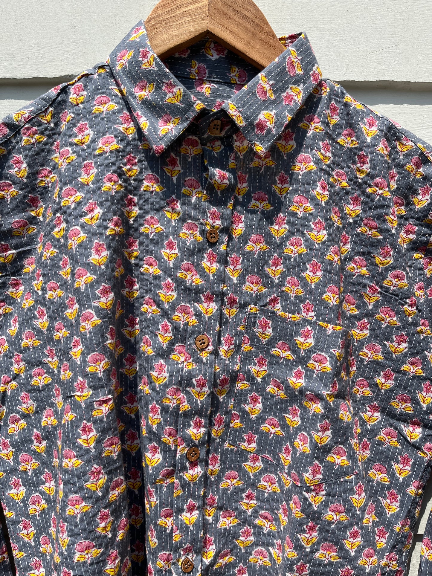 Santa Grey Floral Khatta Printed Shirt