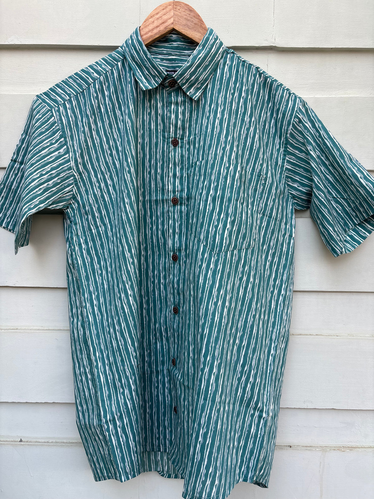 Blue Stripes Printed Cotton Shirt