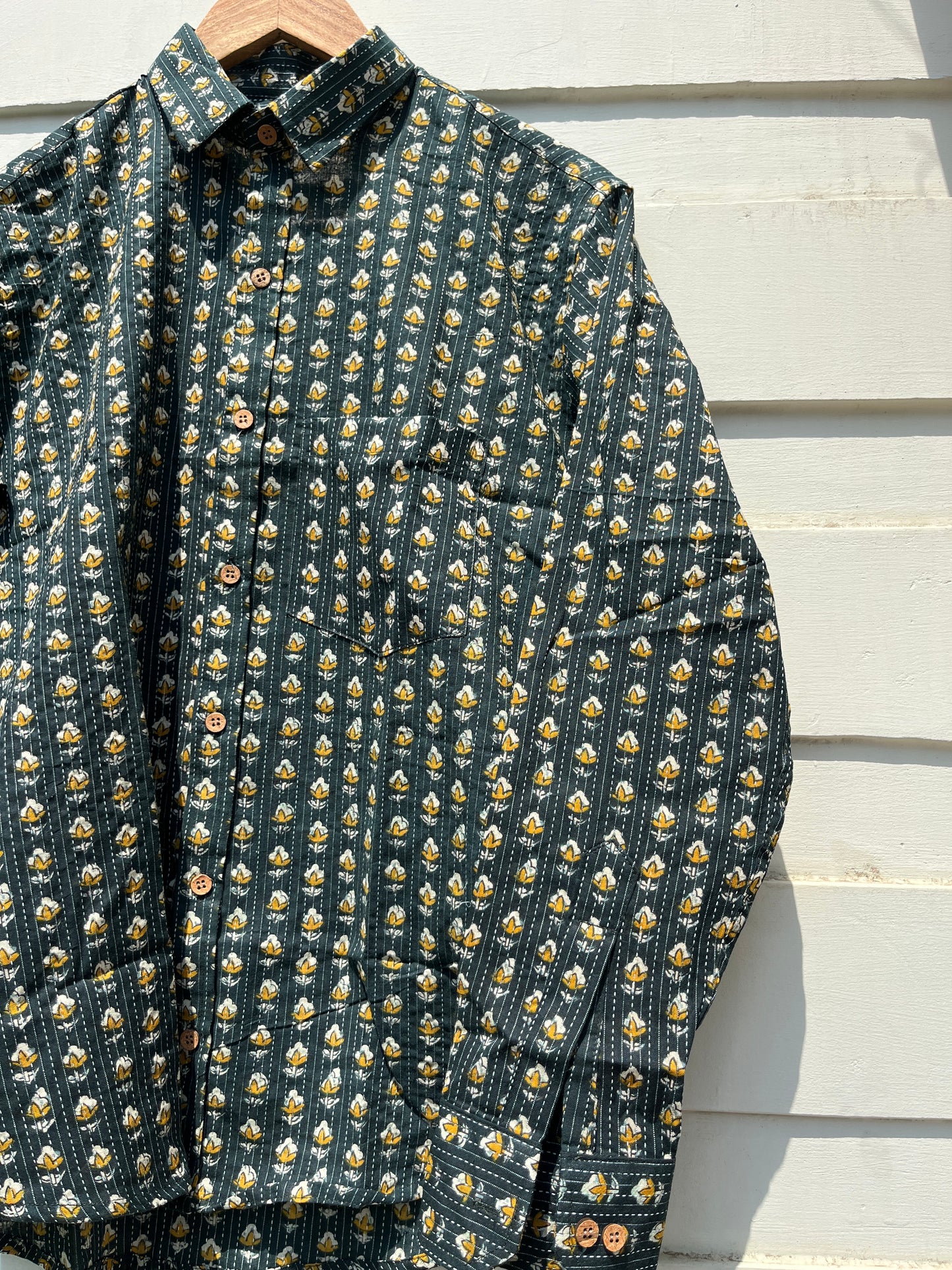 Green Floral Khatta Printed Shirt
