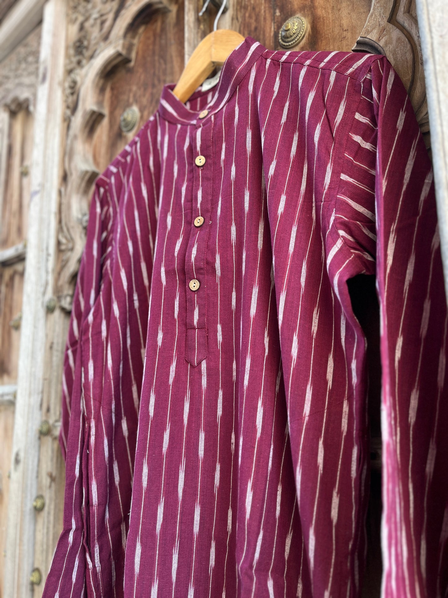 Cherrywood Ikat Men's Long Kurta