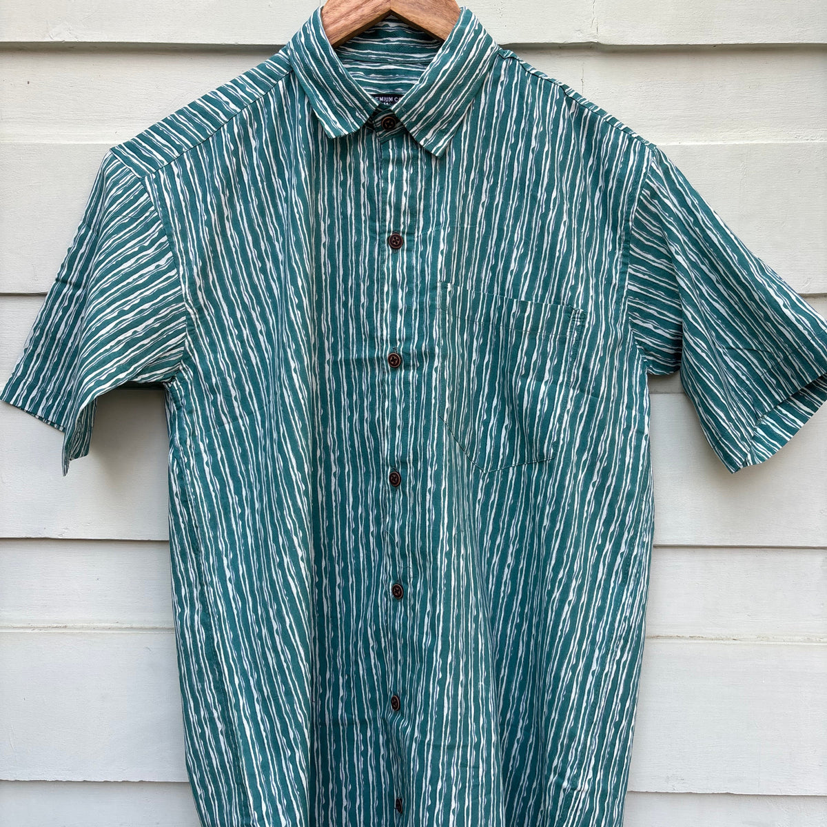 Blue Stripes Printed Cotton Shirt