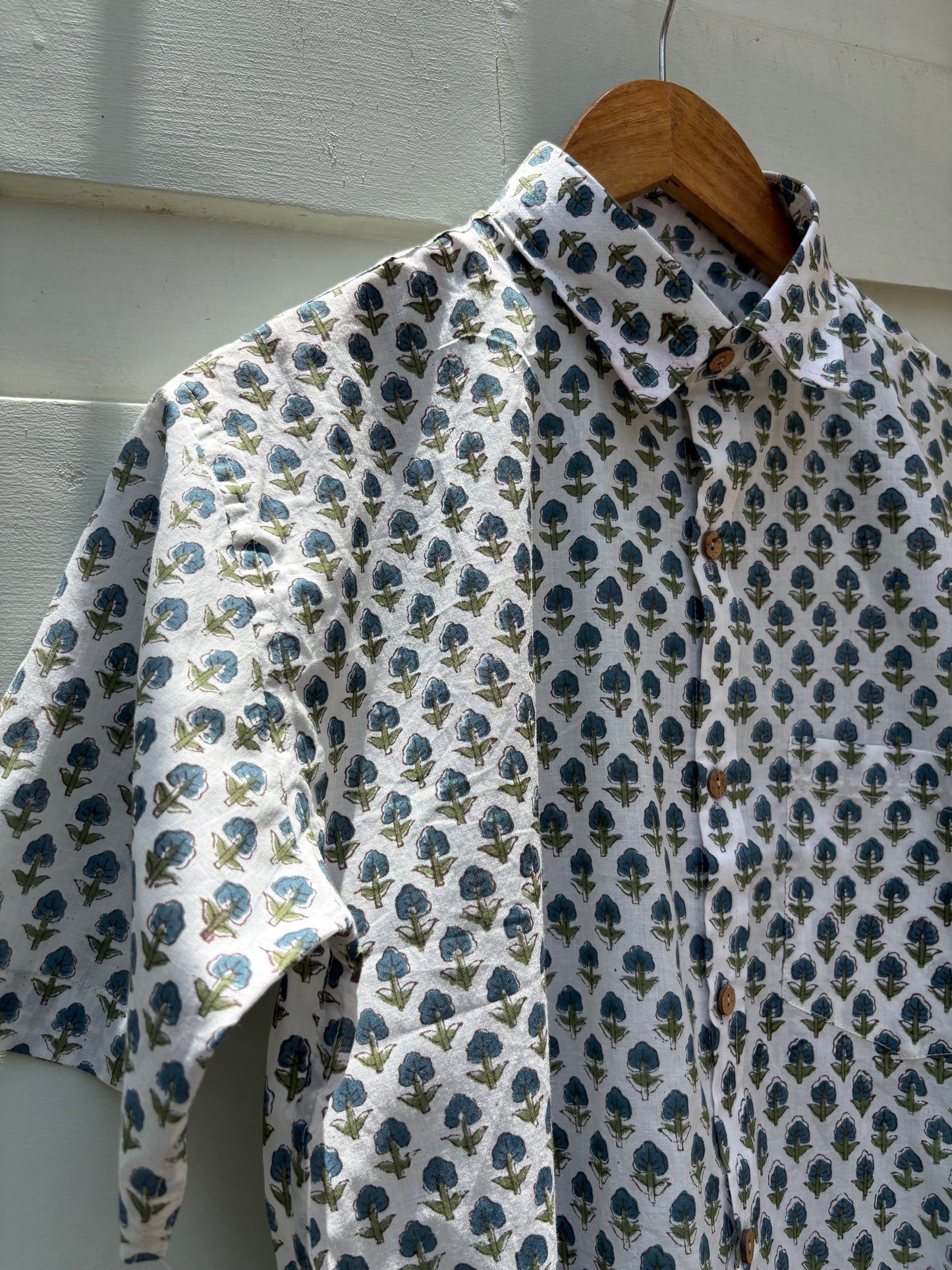 Classic Floral Block Boota Hand Block Printed Shirt