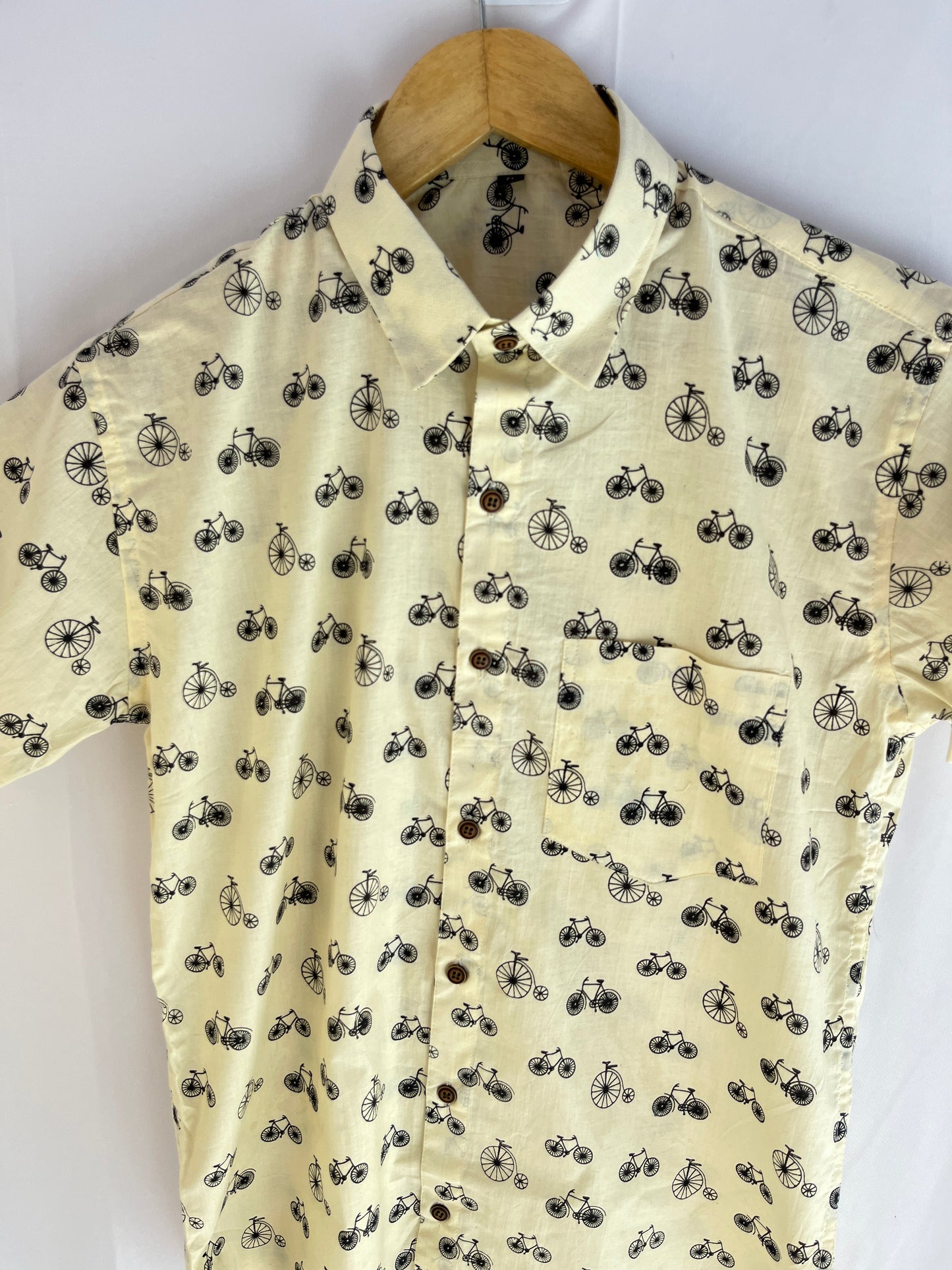 Off White Printed Cotton Shirt