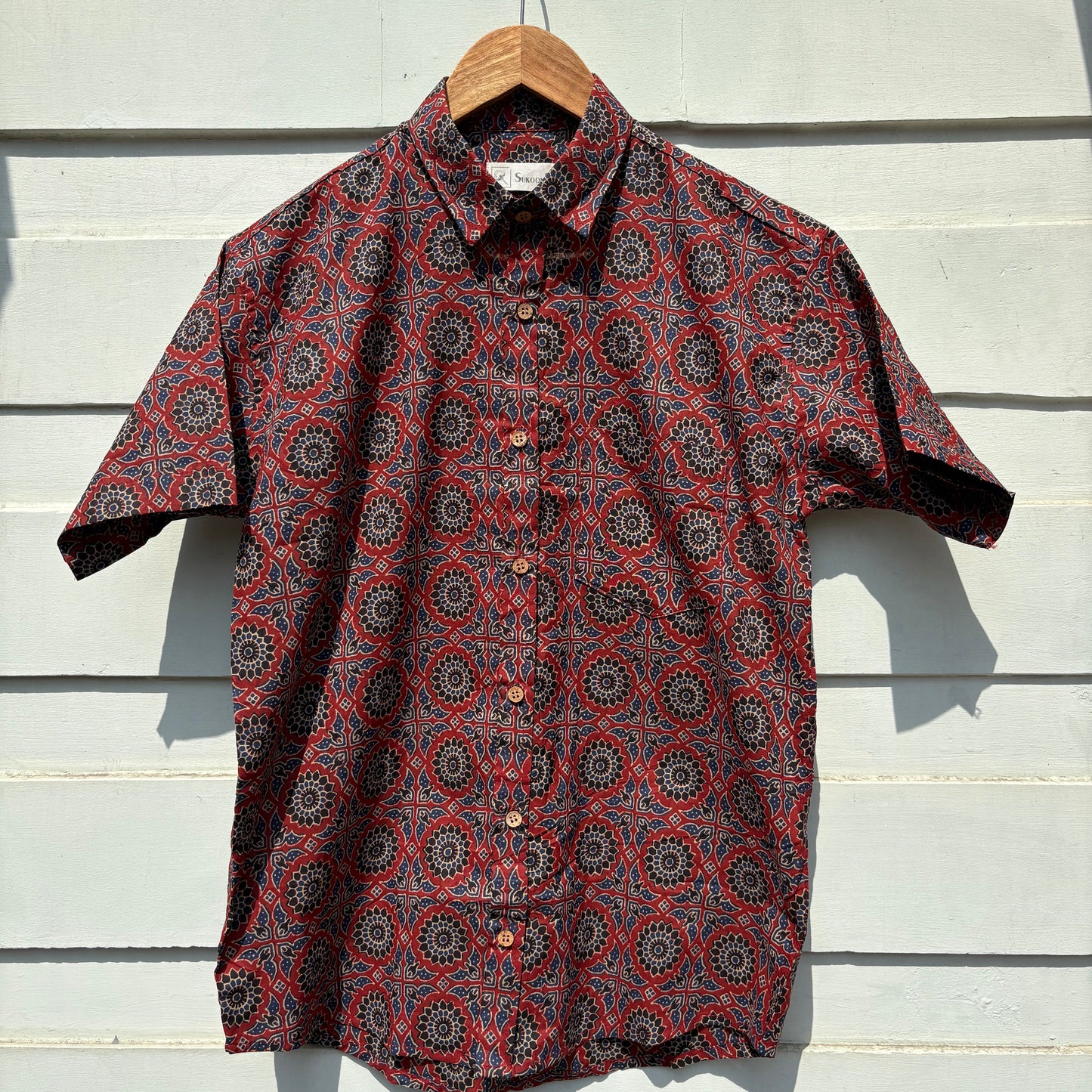 Ajrak Red & Black Printed Shirt