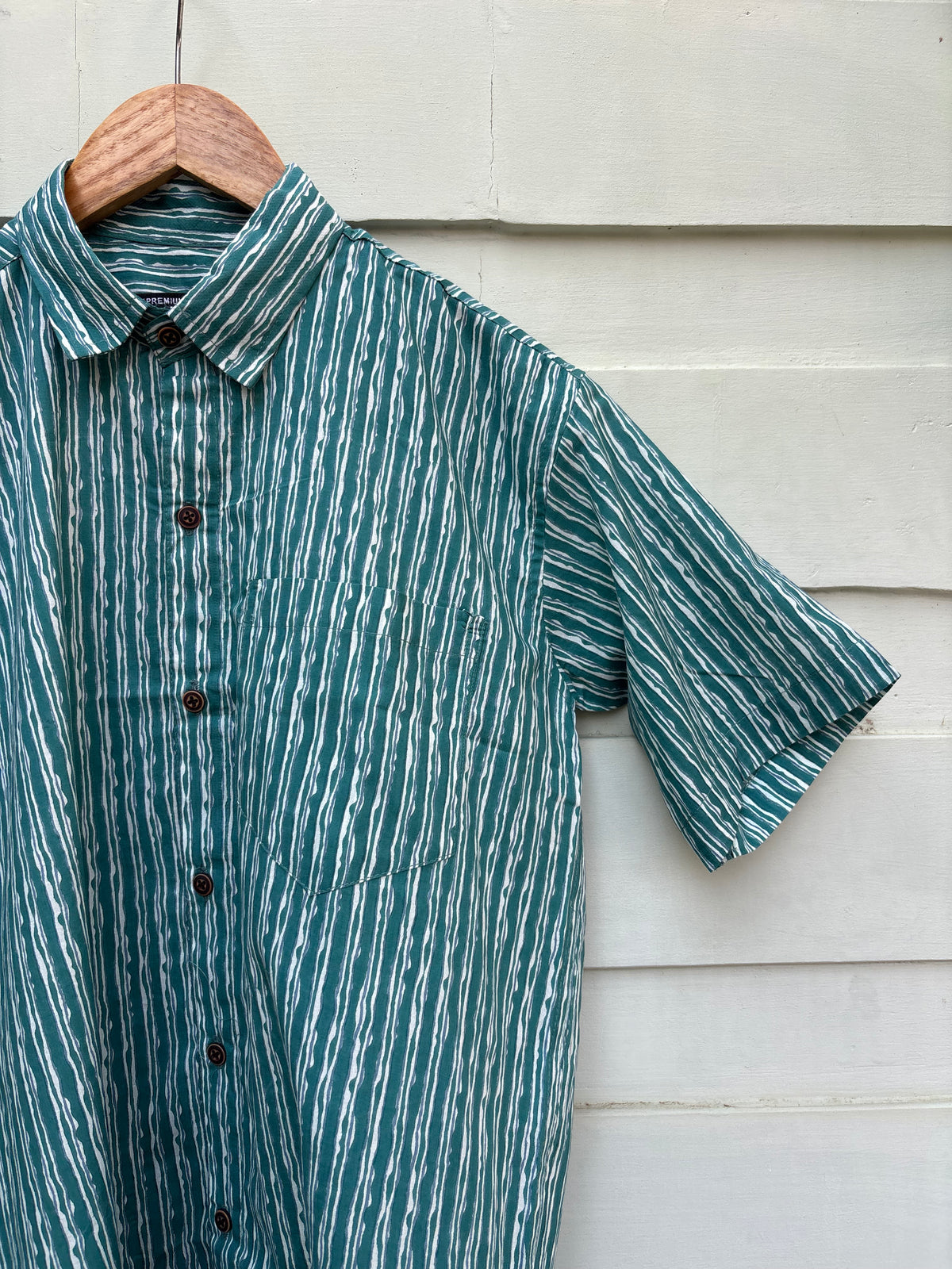 Blue Stripes Printed Cotton Shirt