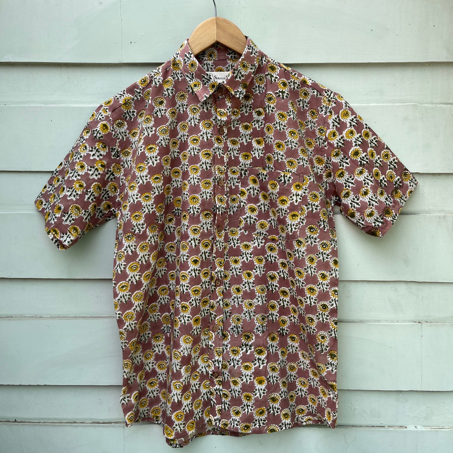 Lavender Floral Printed Cotton Shirt