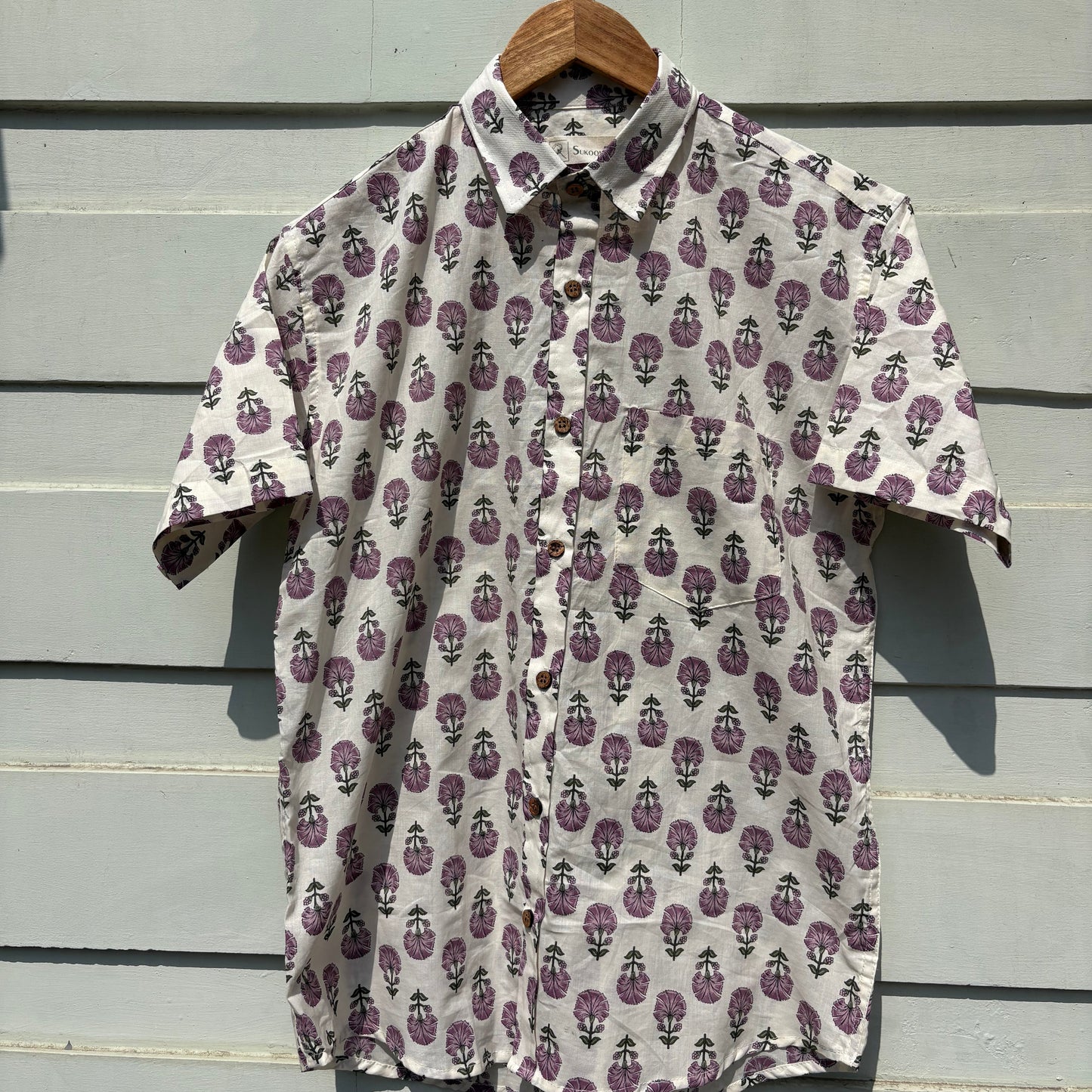 Wild Berry Floral Sanganeri Printed Shirt