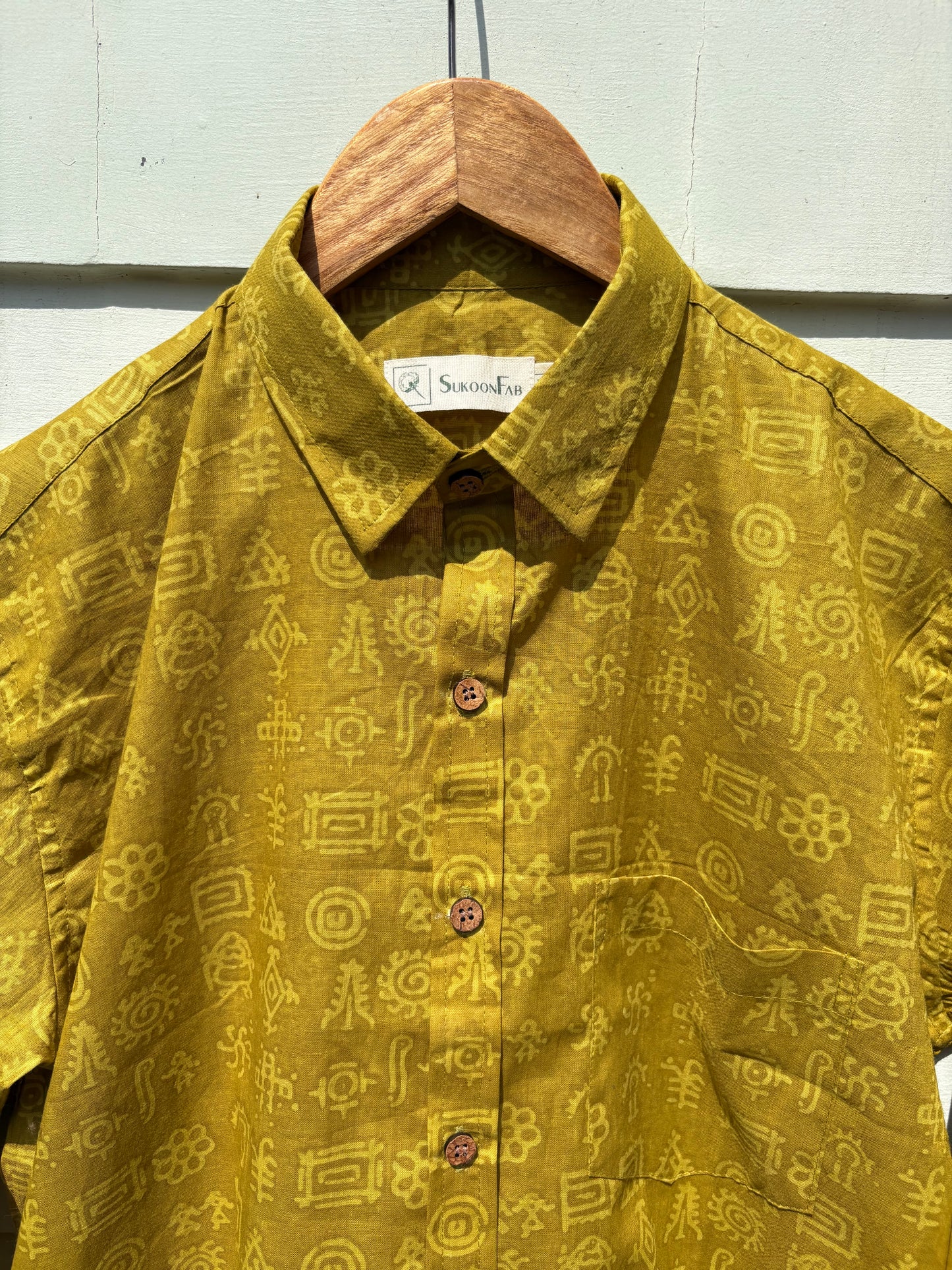 Green Abstract Sanganeri Printed Shirt
