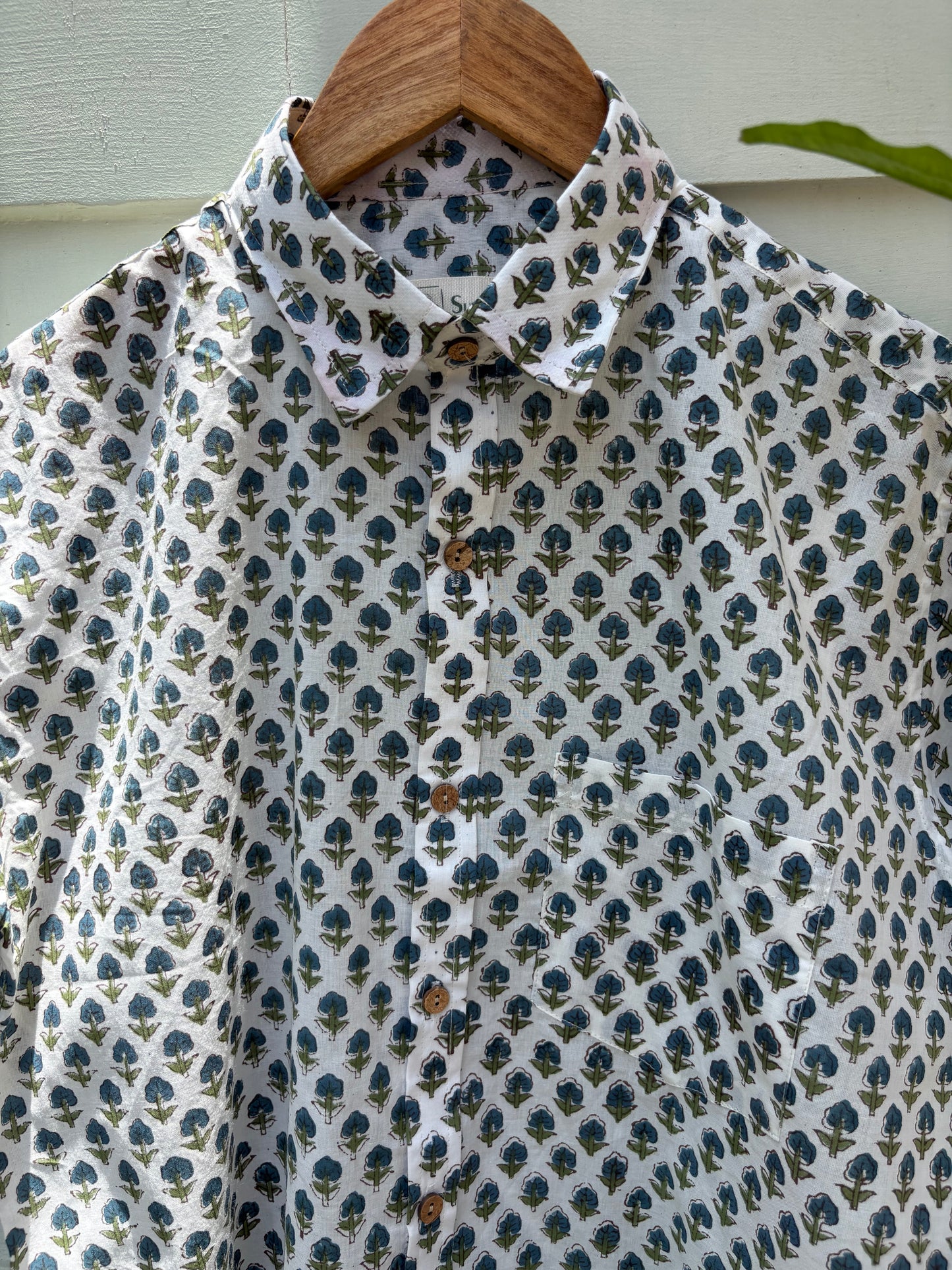 Classic Floral Block Boota Hand Block Printed Shirt