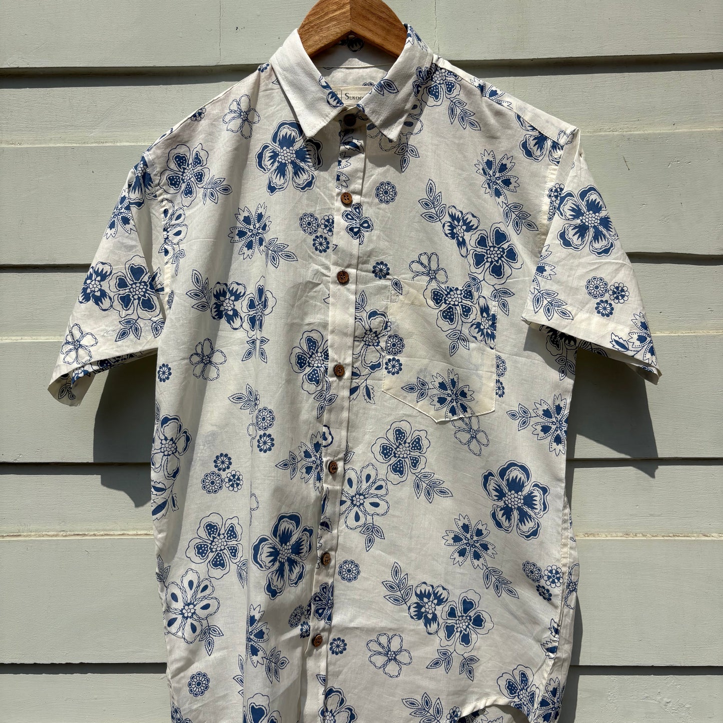 Blue & White Sanganeri Print Shirt