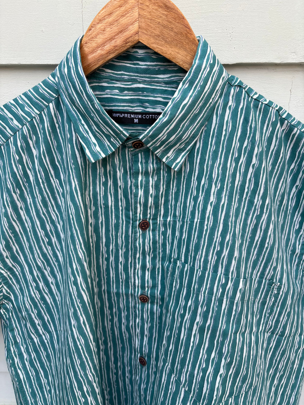 Blue Stripes Printed Cotton Shirt