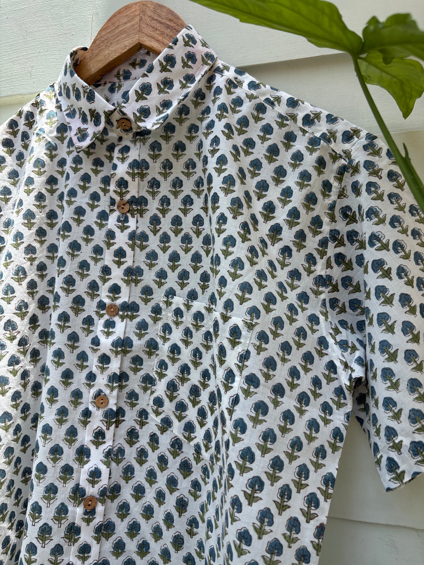 Classic Floral Block Boota Hand Block Printed Shirt