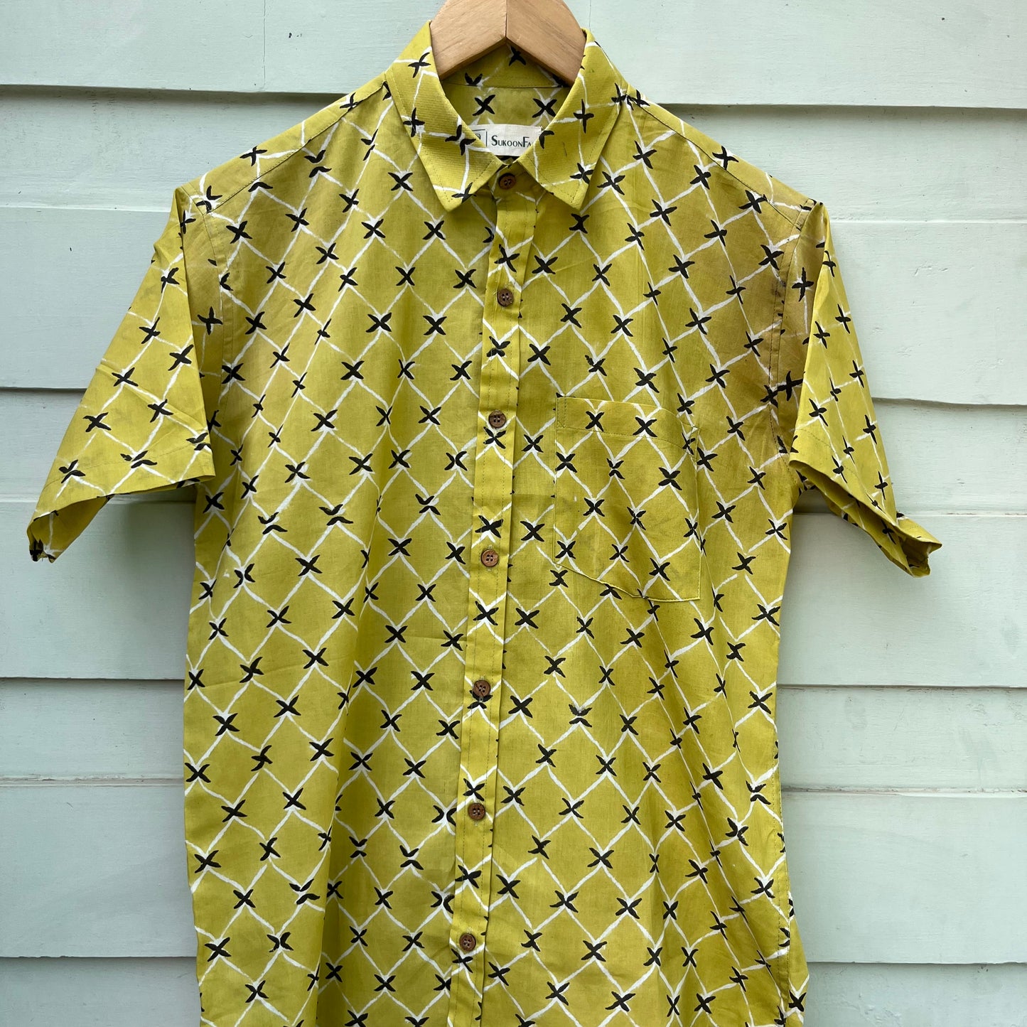 Green Pastel Floral Printed Cotton Shirt