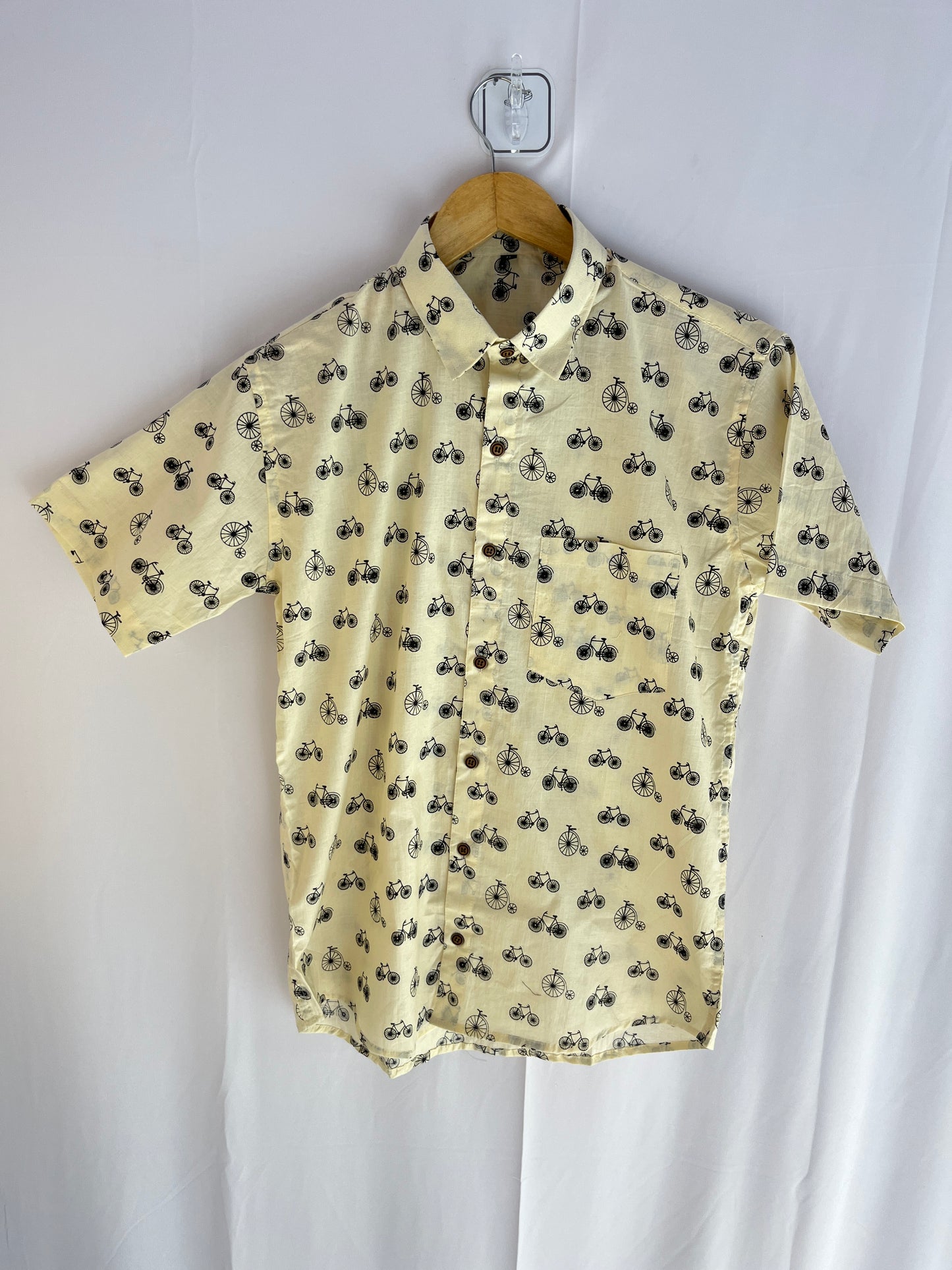 Off White Printed Cotton Shirt