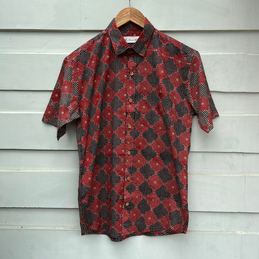 Red and Black Printed Cotton Shirt