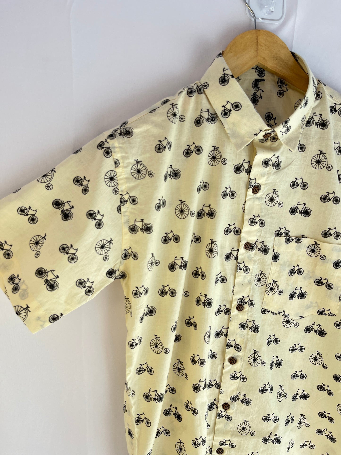 Off White Printed Cotton Shirt