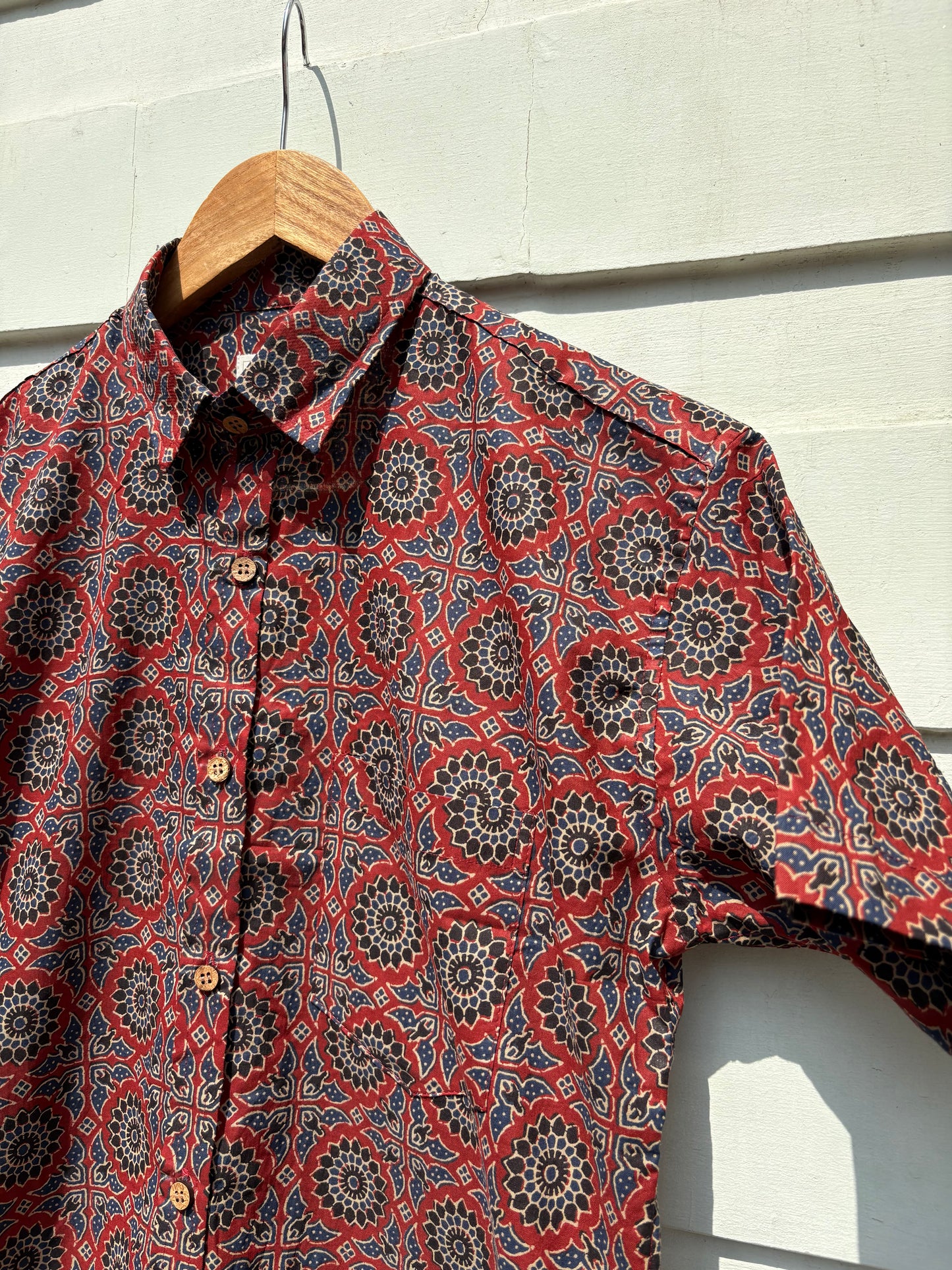 Ajrak Red & Black Printed Shirt