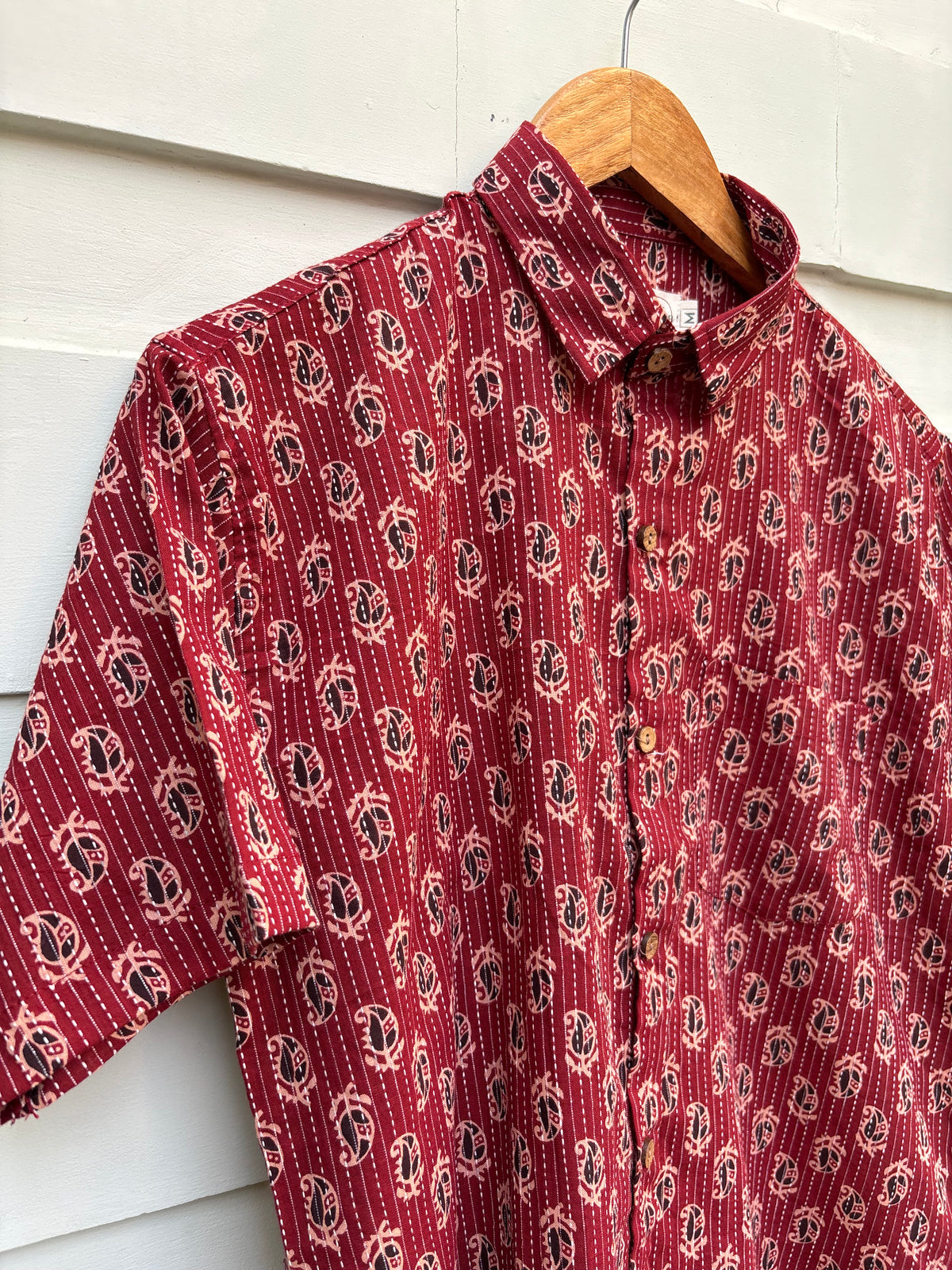 Red Floral Katha Printed Shirt