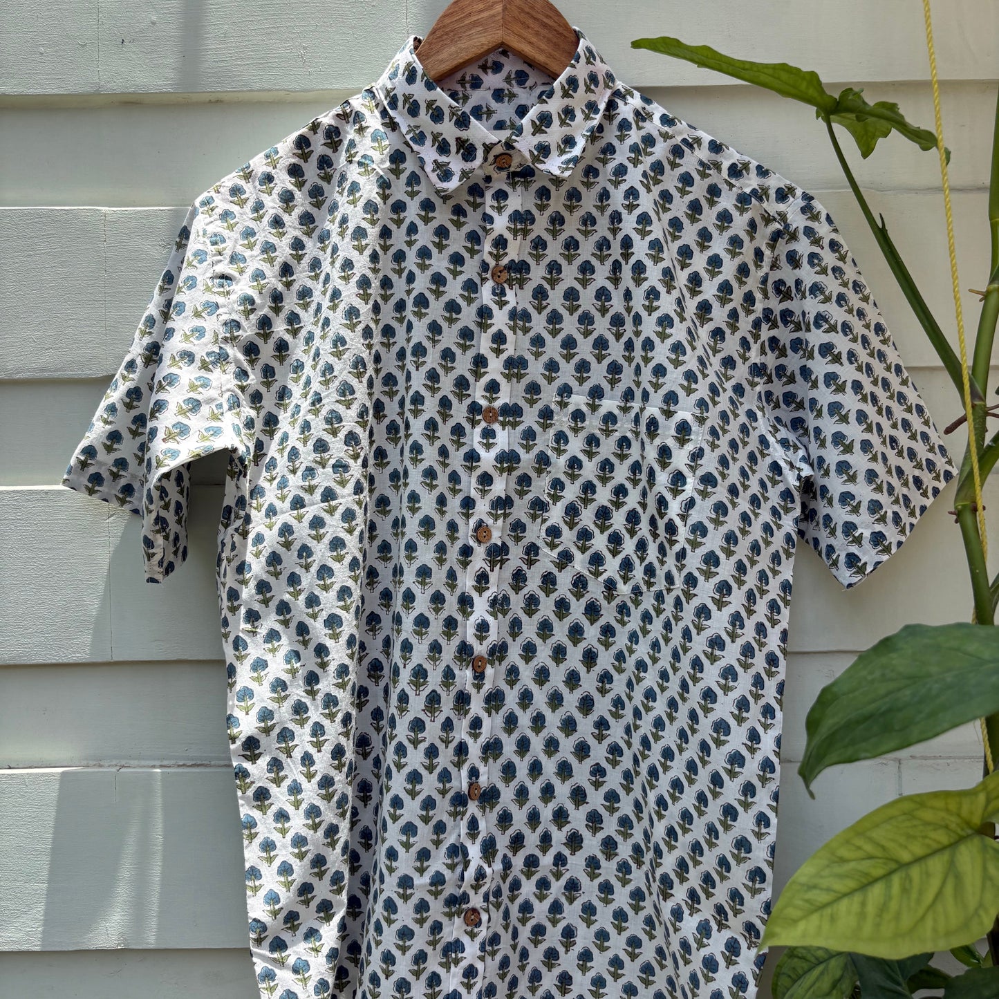 Classic Floral Block Boota Hand Block Printed Shirt