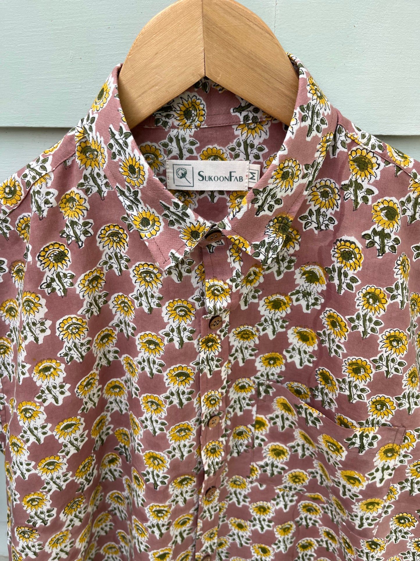 Lavender Floral Printed Cotton Shirt