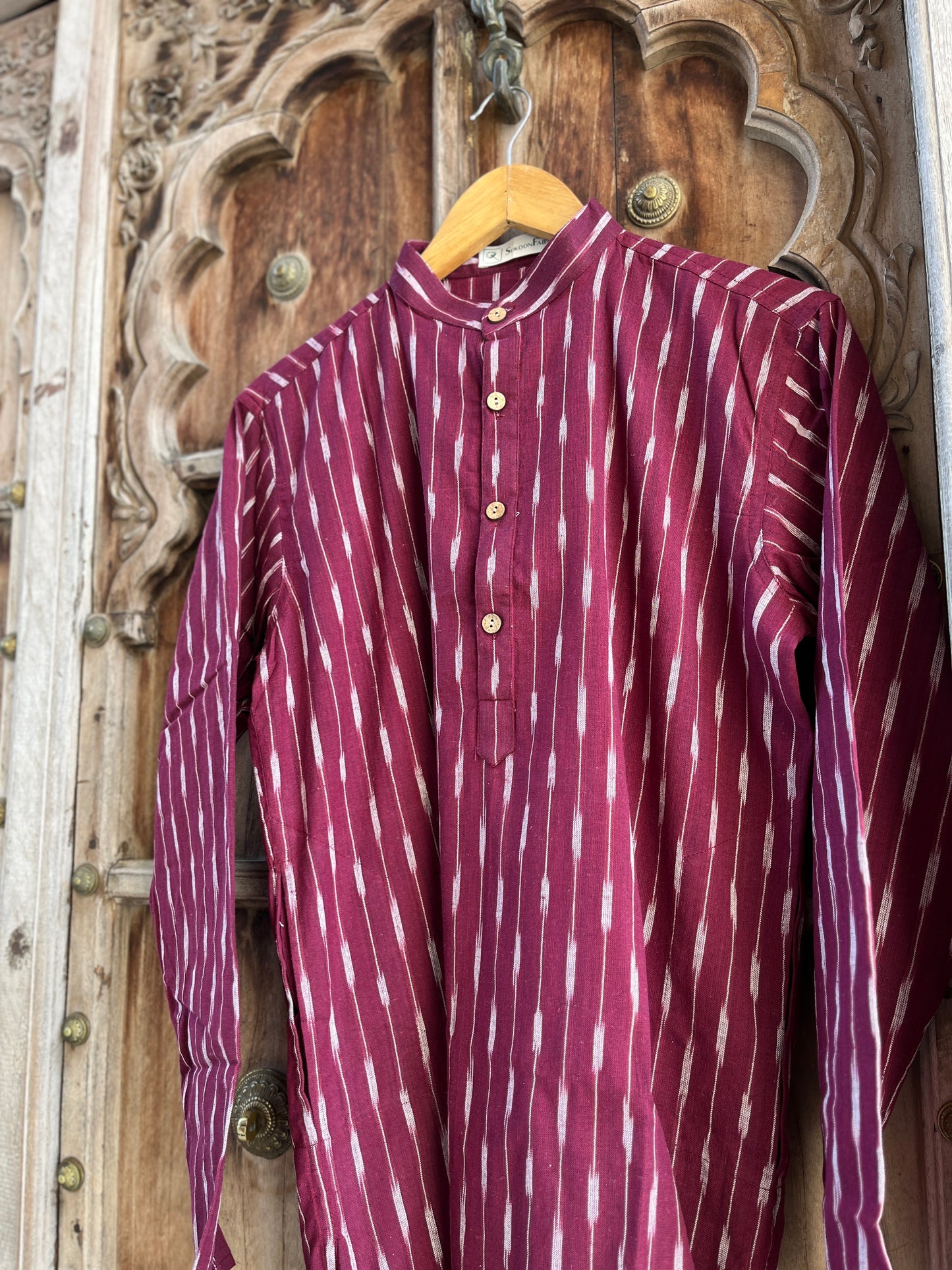 Cherrywood Ikat Men's Long Kurta