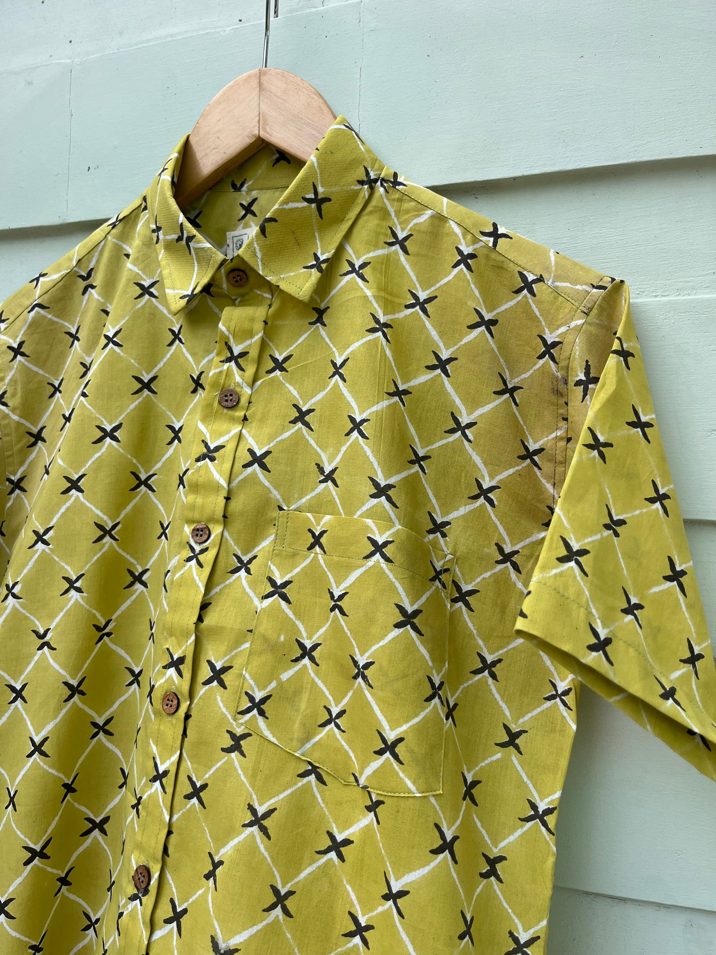 Green Pastel Floral Printed Cotton Shirt