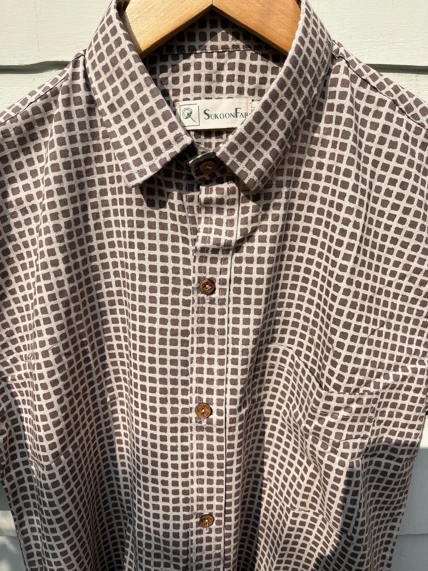 Natural Grey Hand Block Printed Shirt