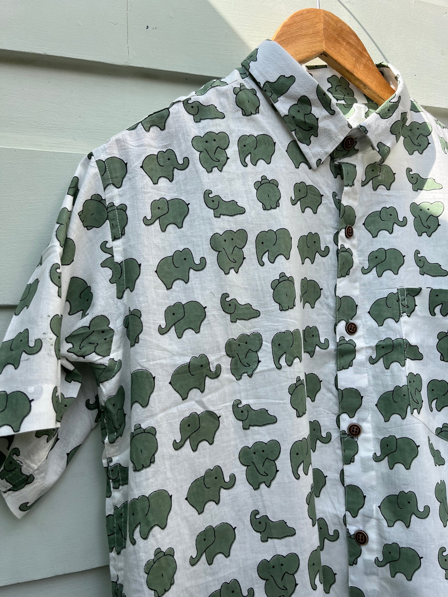 Baby Elephant Printed Cotton Shirt