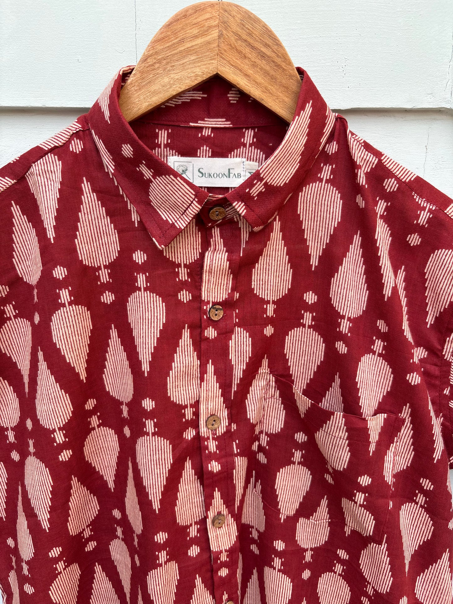 Red Floral Butta Printed Cotton Shirt