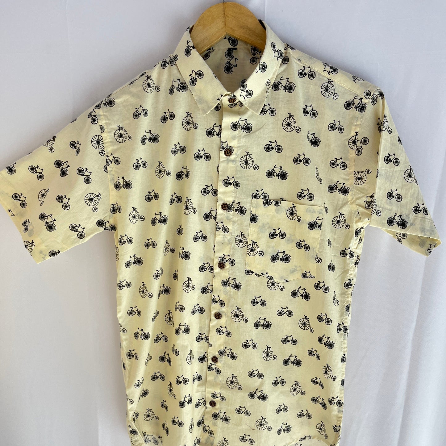 Off White Printed Cotton Shirt