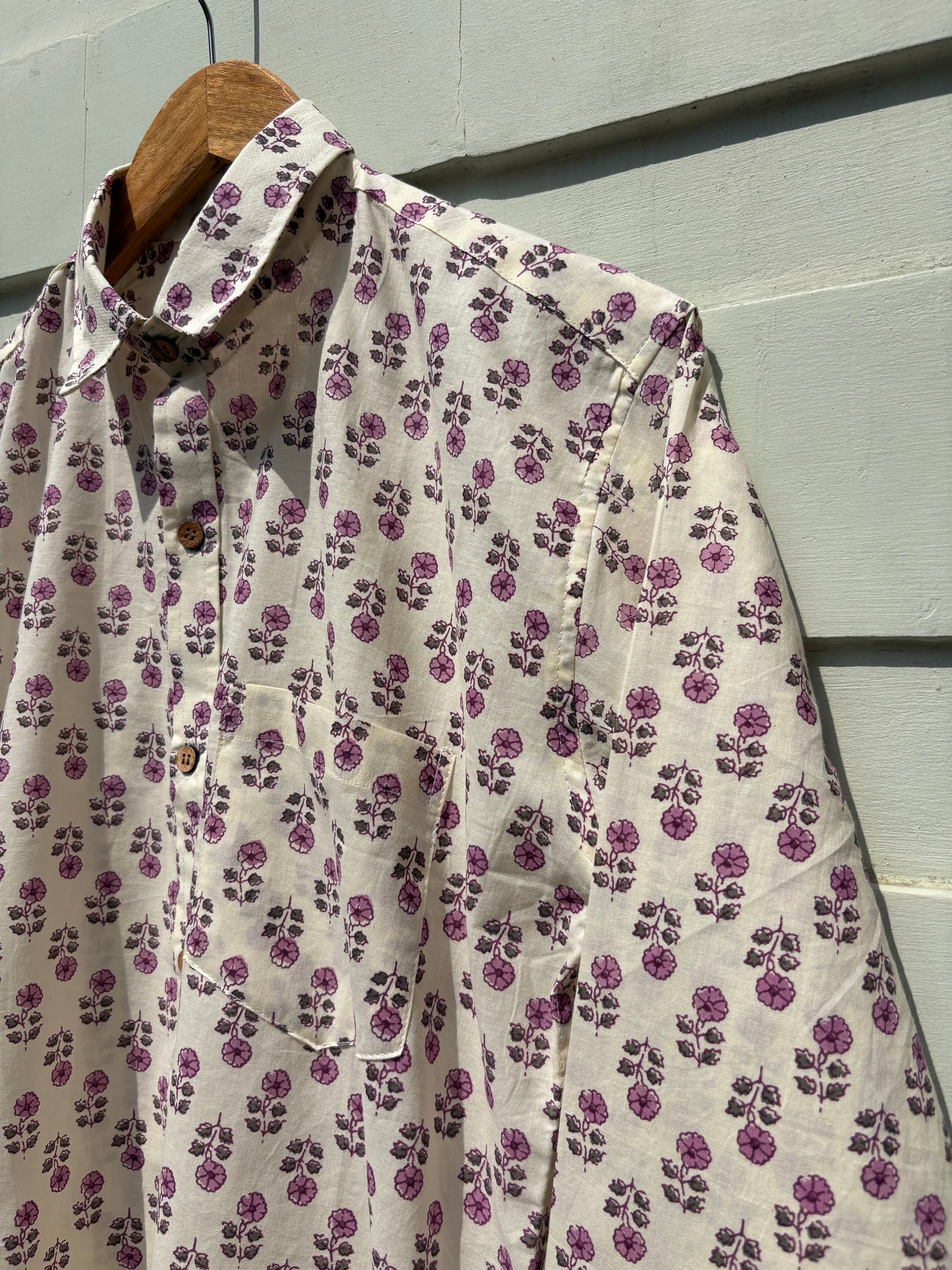 Pink Sanganeri Floral Printed Shirt