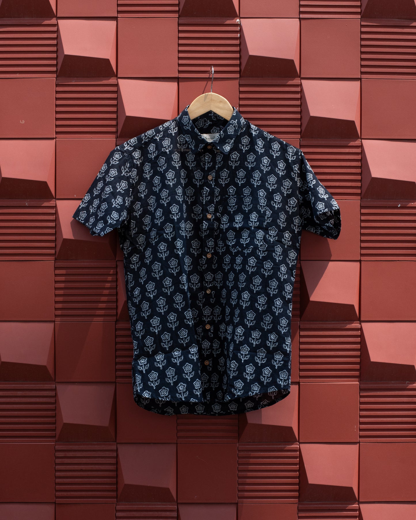 Black Eel Hand Block Printed Shirt