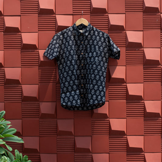 Black Eel Hand Block Printed Shirt