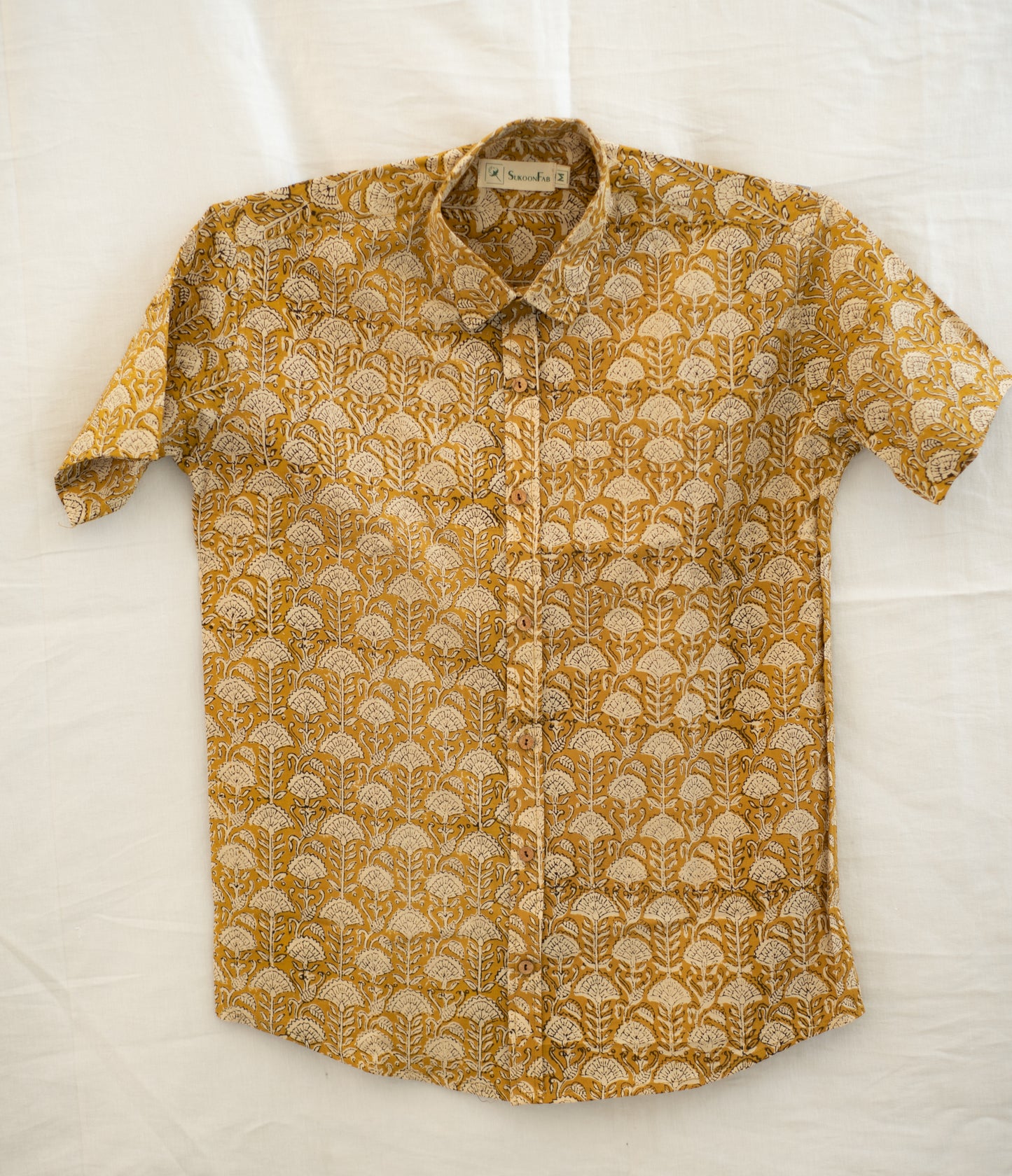 Burly Wood Hand Block Printed Shirt