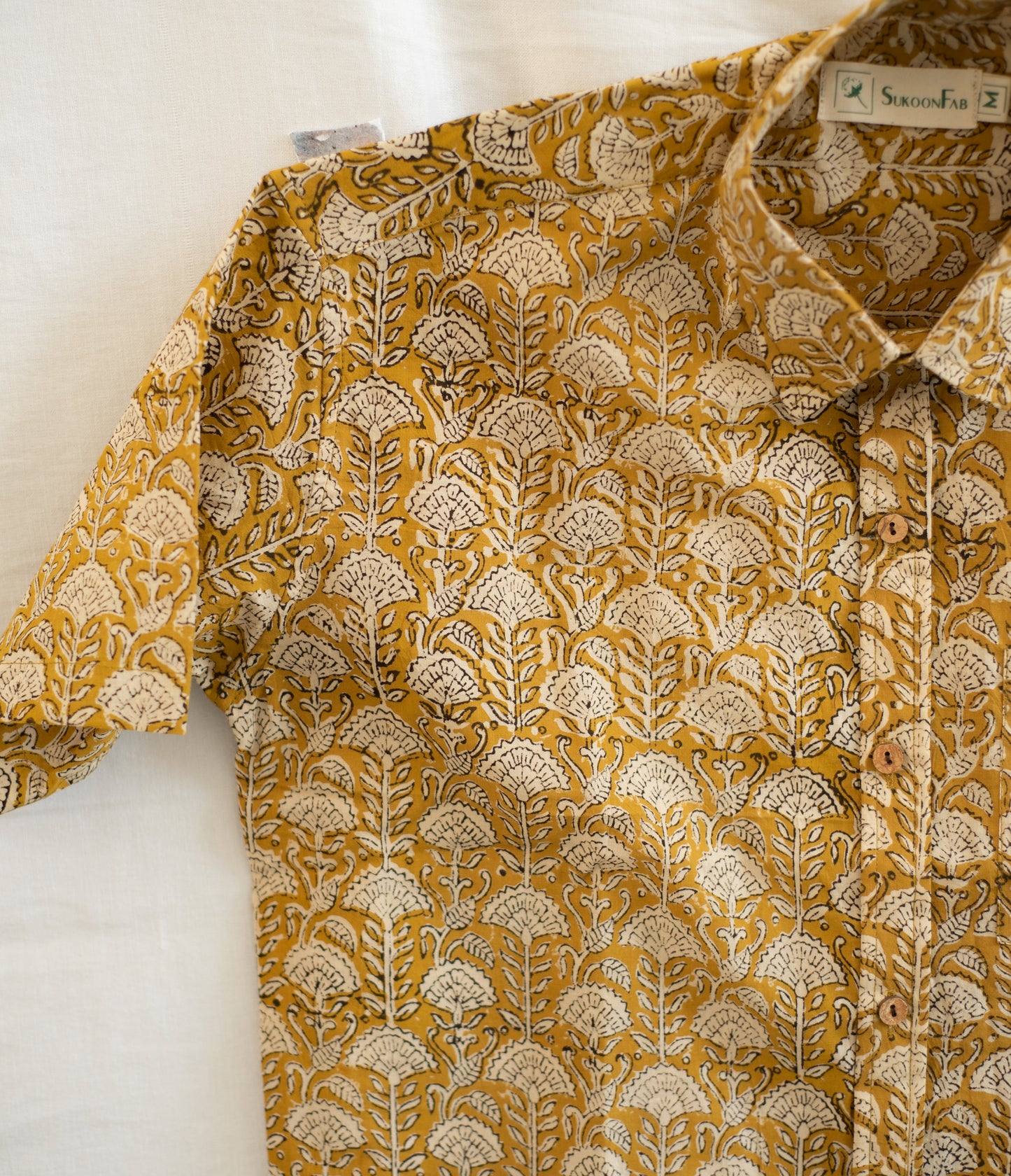 Burly Wood Hand Block Printed Shirt