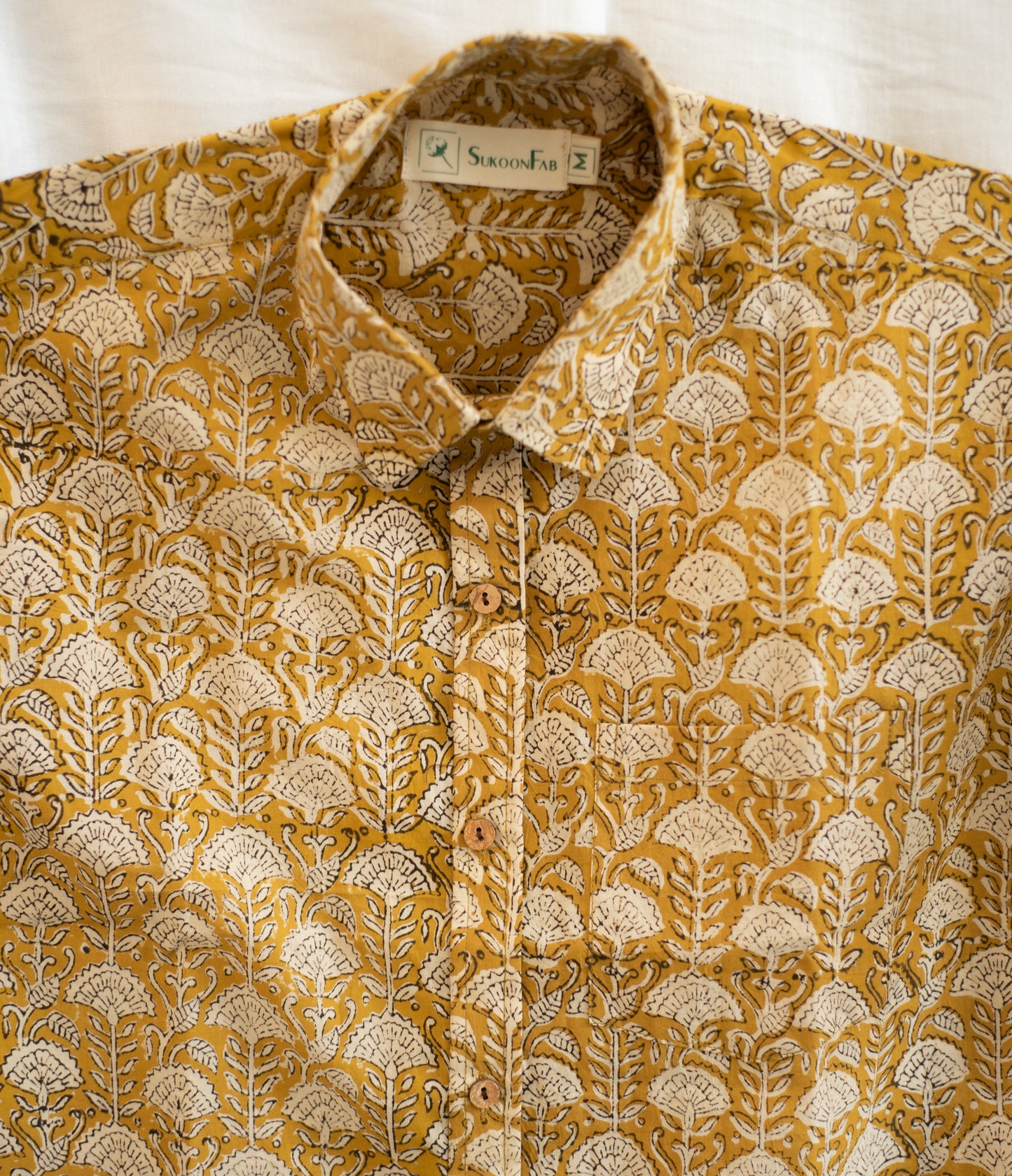 Burly Wood Hand Block Printed Shirt