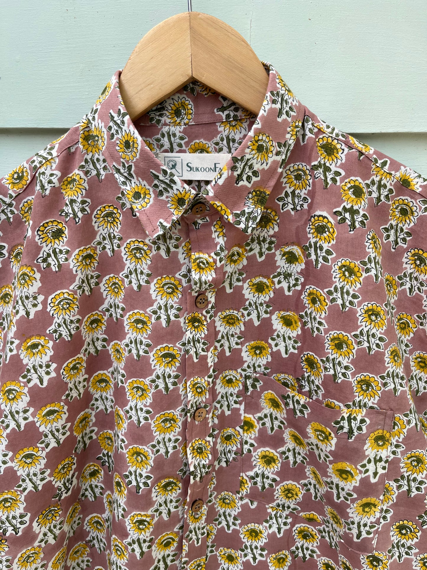 Lavender Floral Printed Cotton Shirt