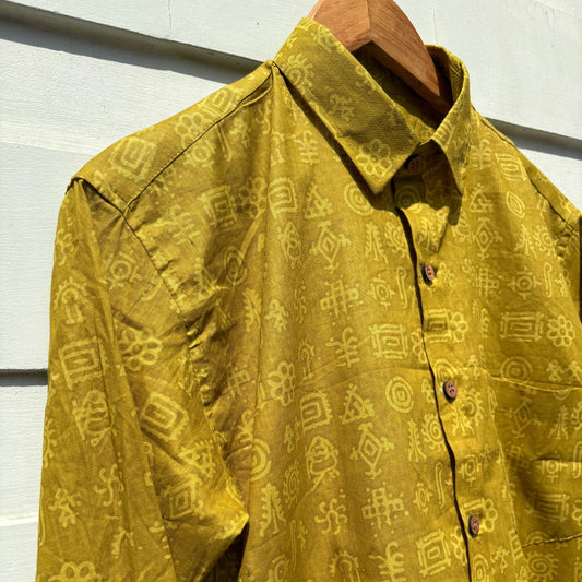 Green Abstract Sanganeri Printed Shirt