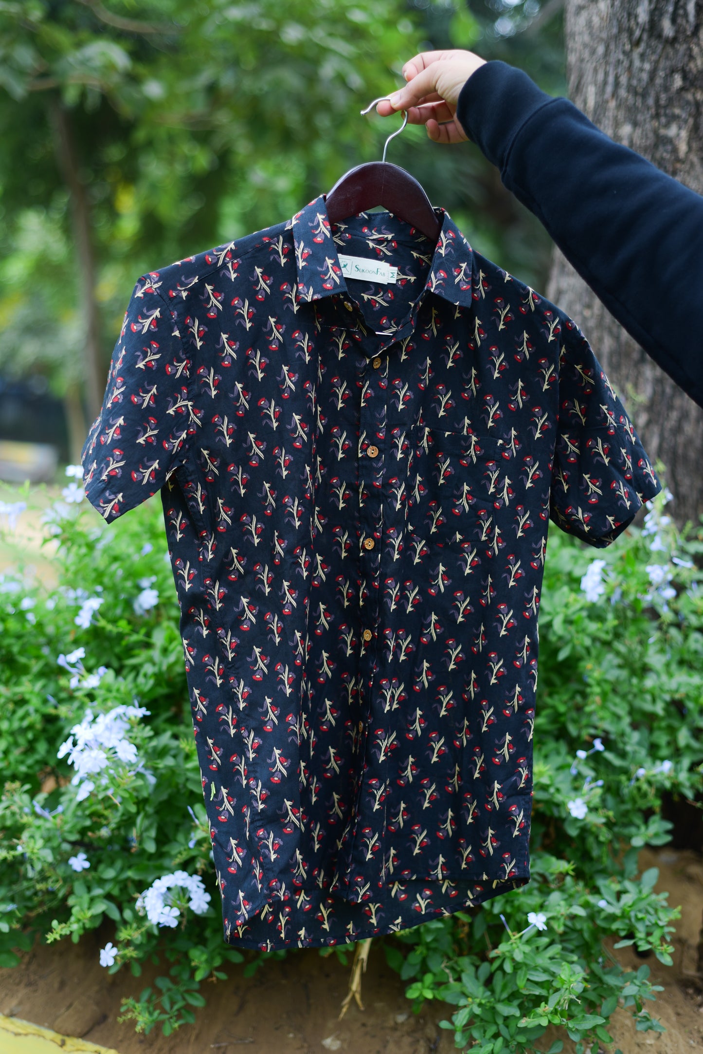 Iridium Printed Cotton Shirt