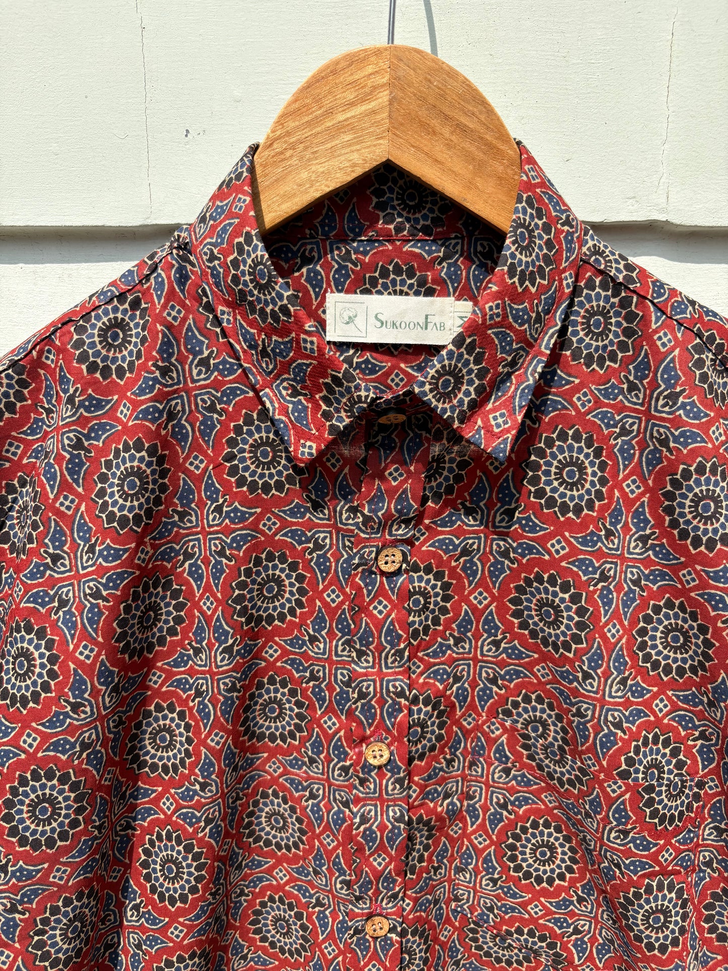 Ajrak Red & Black Printed Shirt