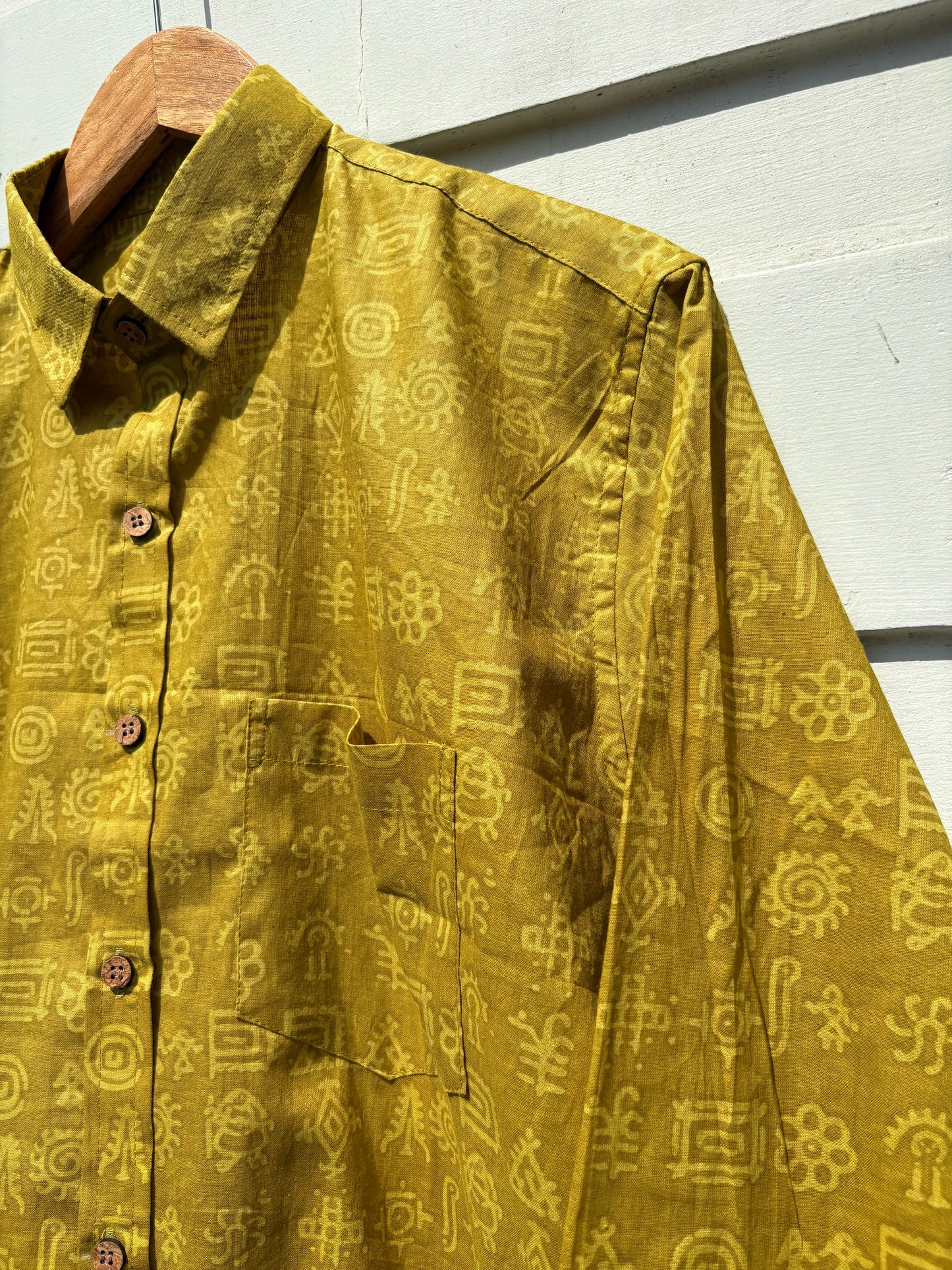 Green Abstract Sanganeri Printed Shirt
