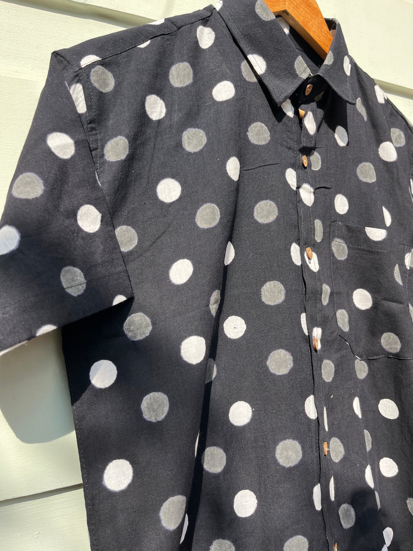 Black & White Polka Dot Printed Shirt