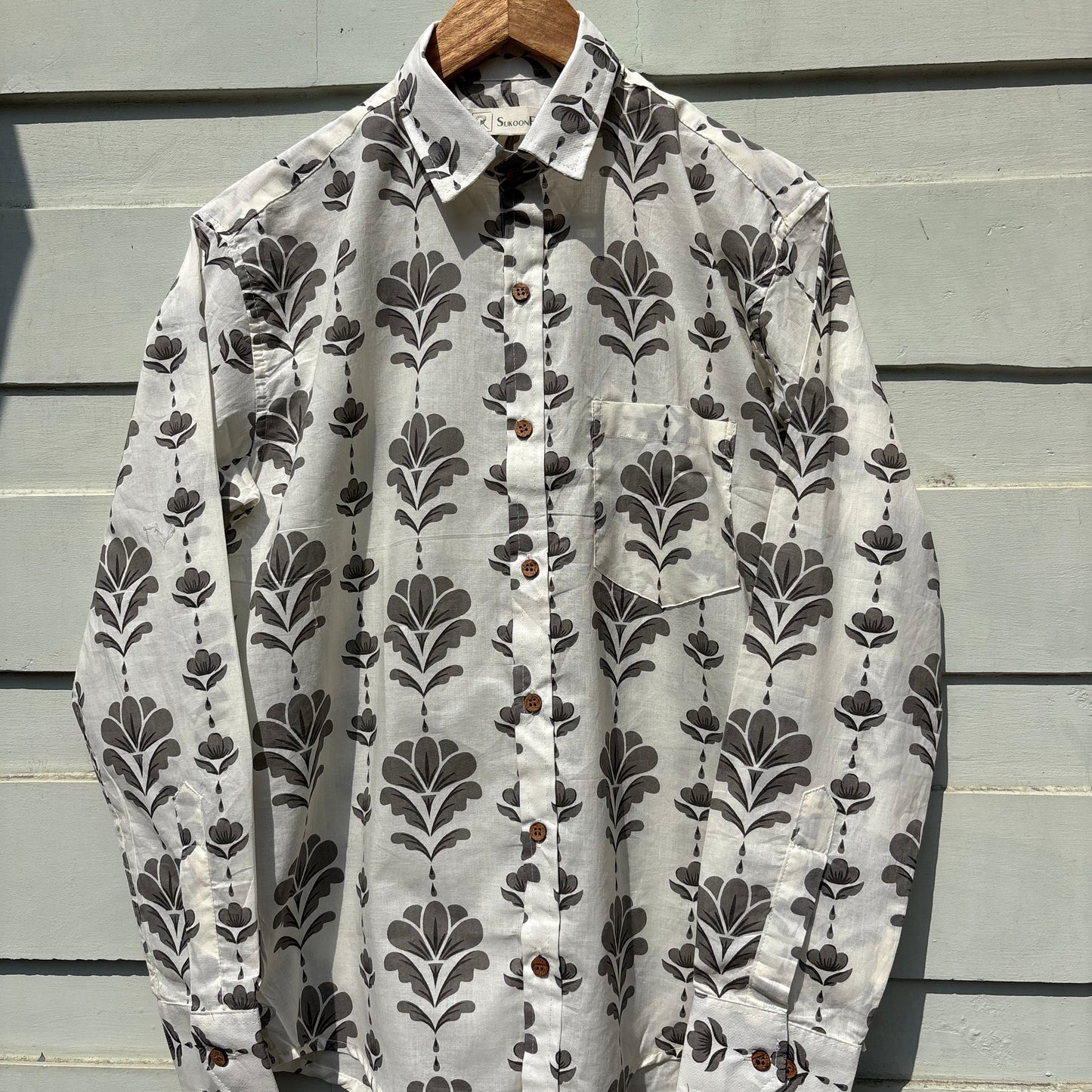 White Floral Sanganeri Printed Shirt