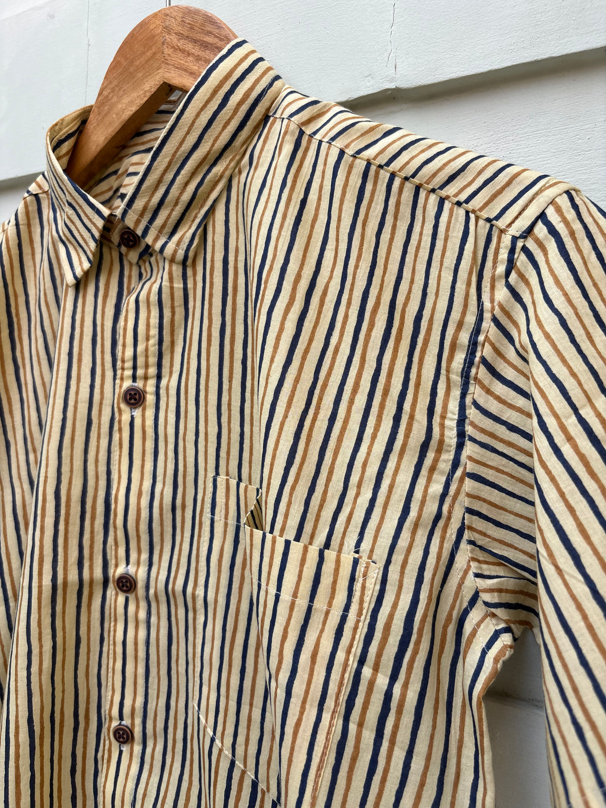 Brownish Stripes Printed Shirt