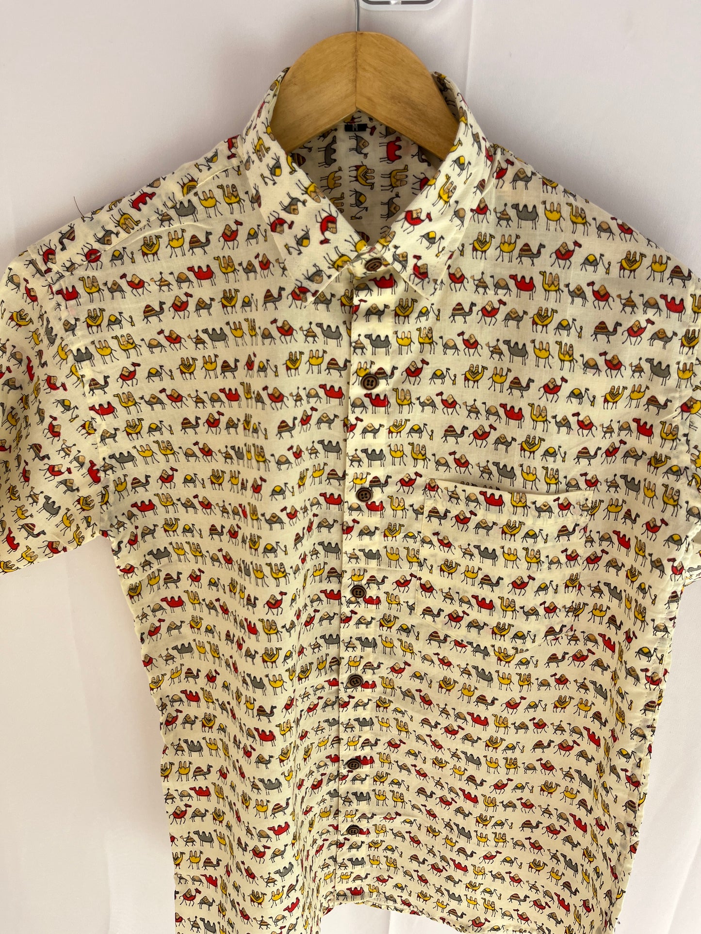 White Camel Printed Cotton Shirt
