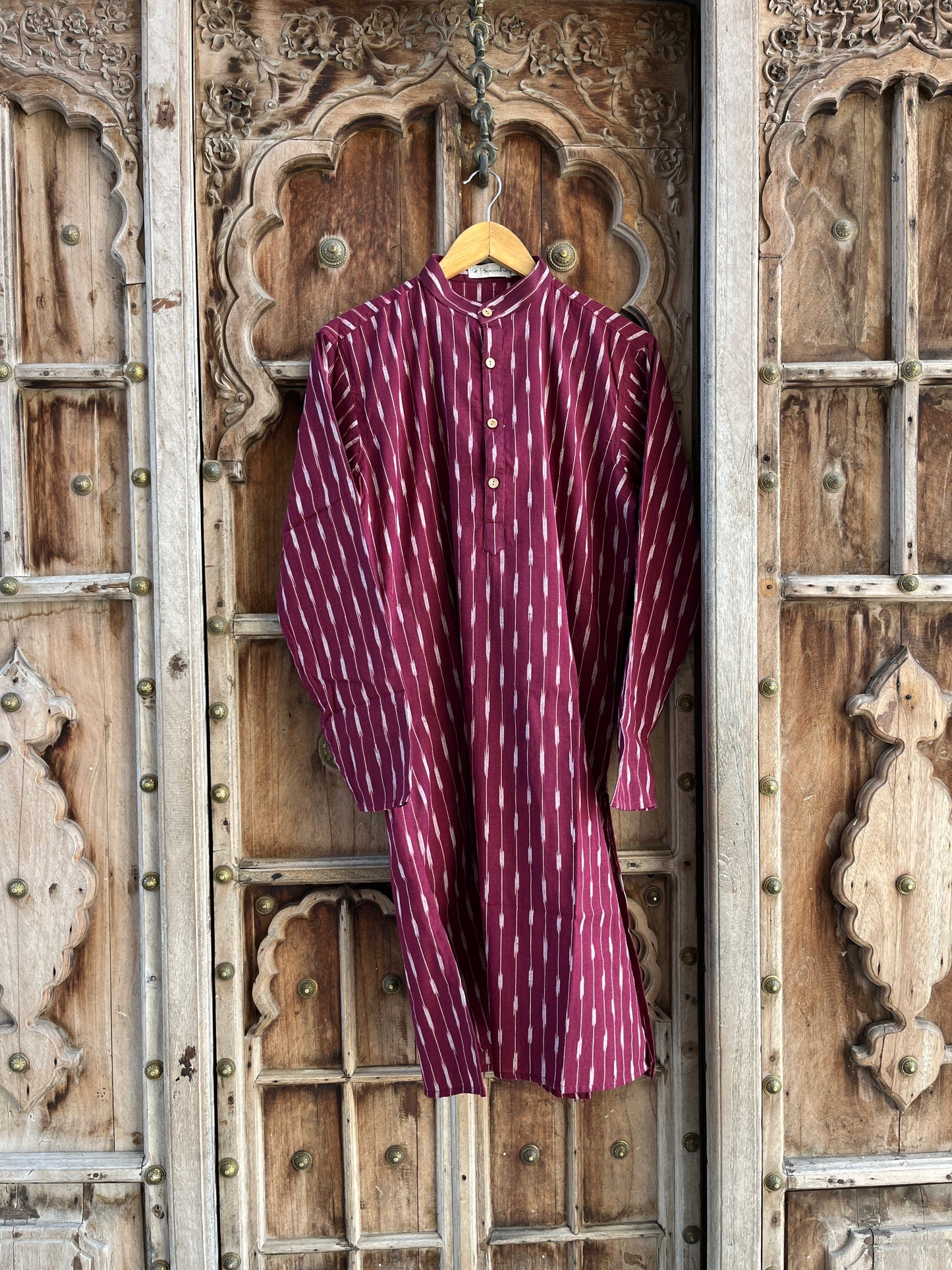 Cherrywood Ikat Men's Long Kurta