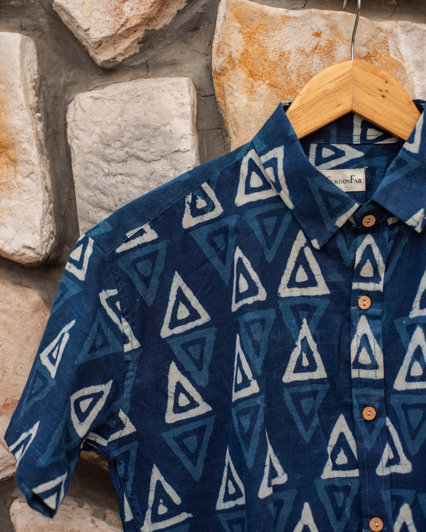 Indigo Hand Block Printed Shirt