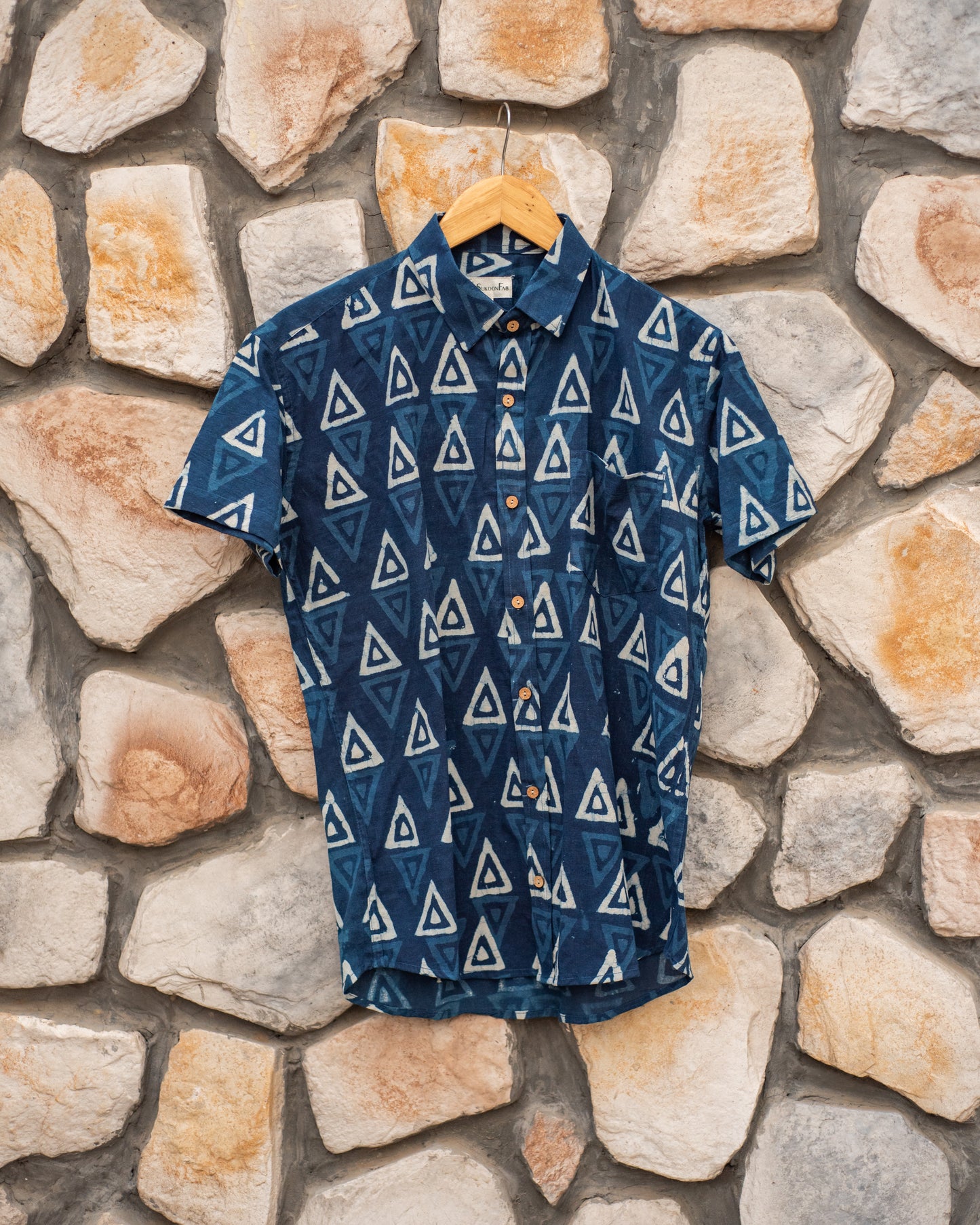 Indigo Hand Block Printed Shirt