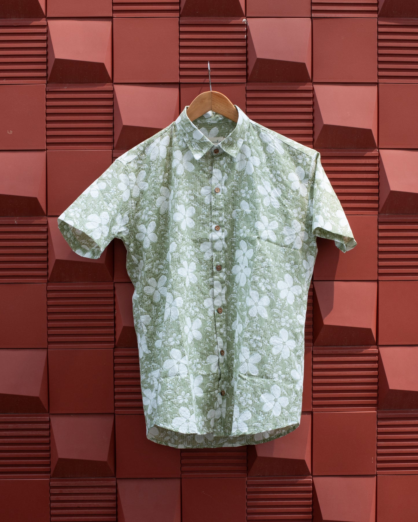 Lunar Green Khatta Floral Printed Shirt