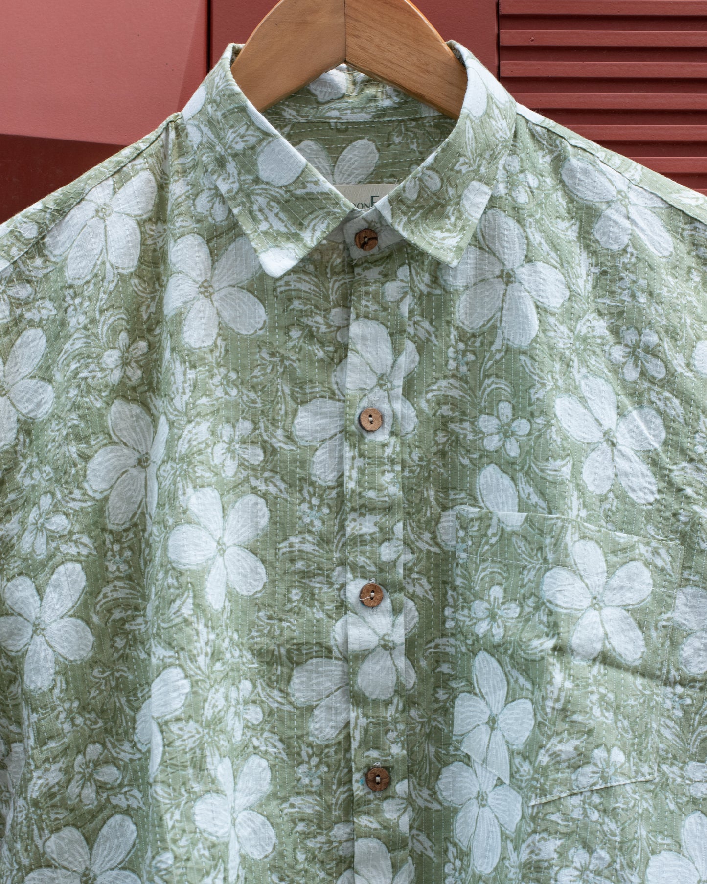 Lunar Green Khatta Floral Printed Shirt